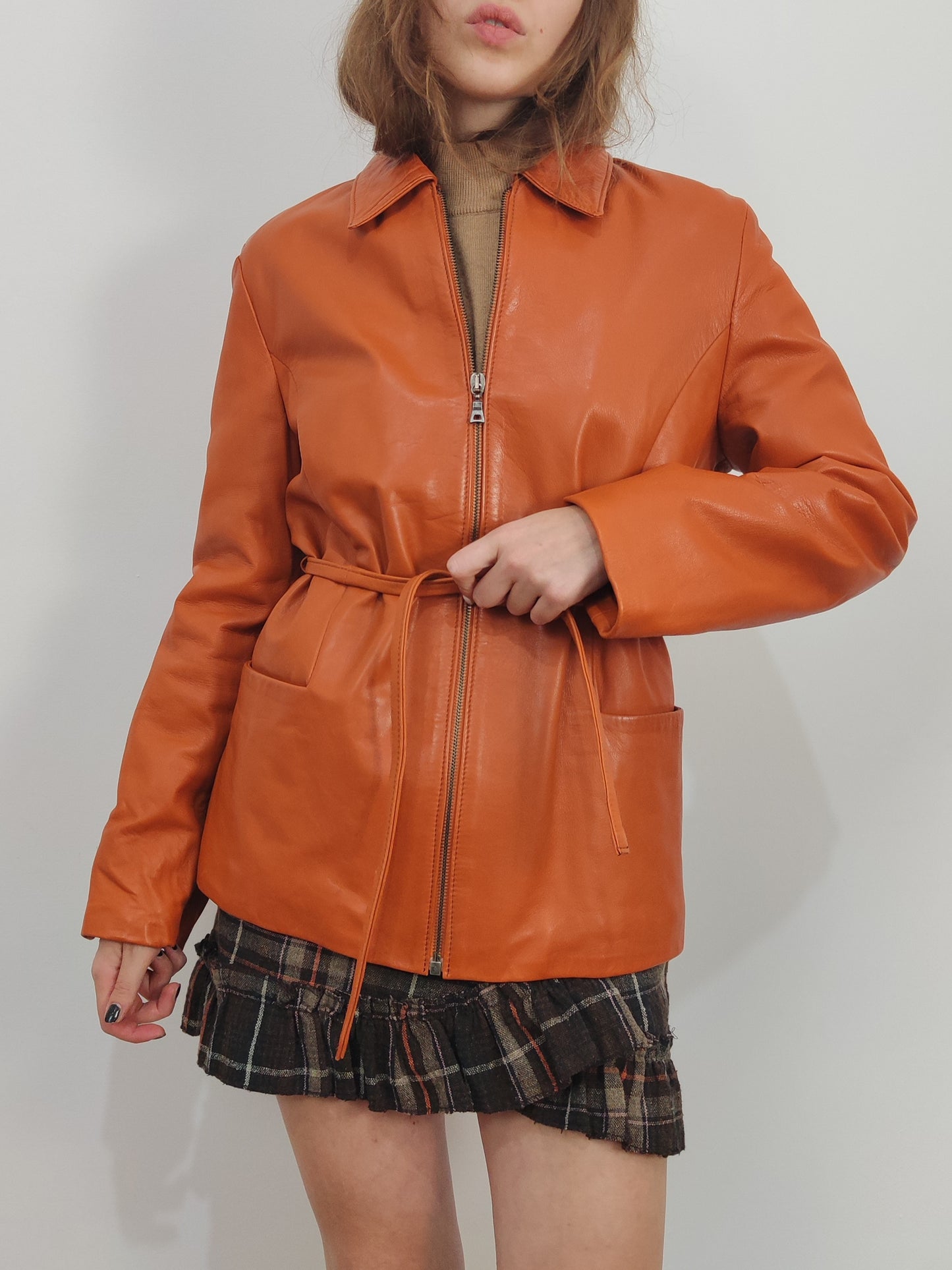 Pumpkin Leather Jacket