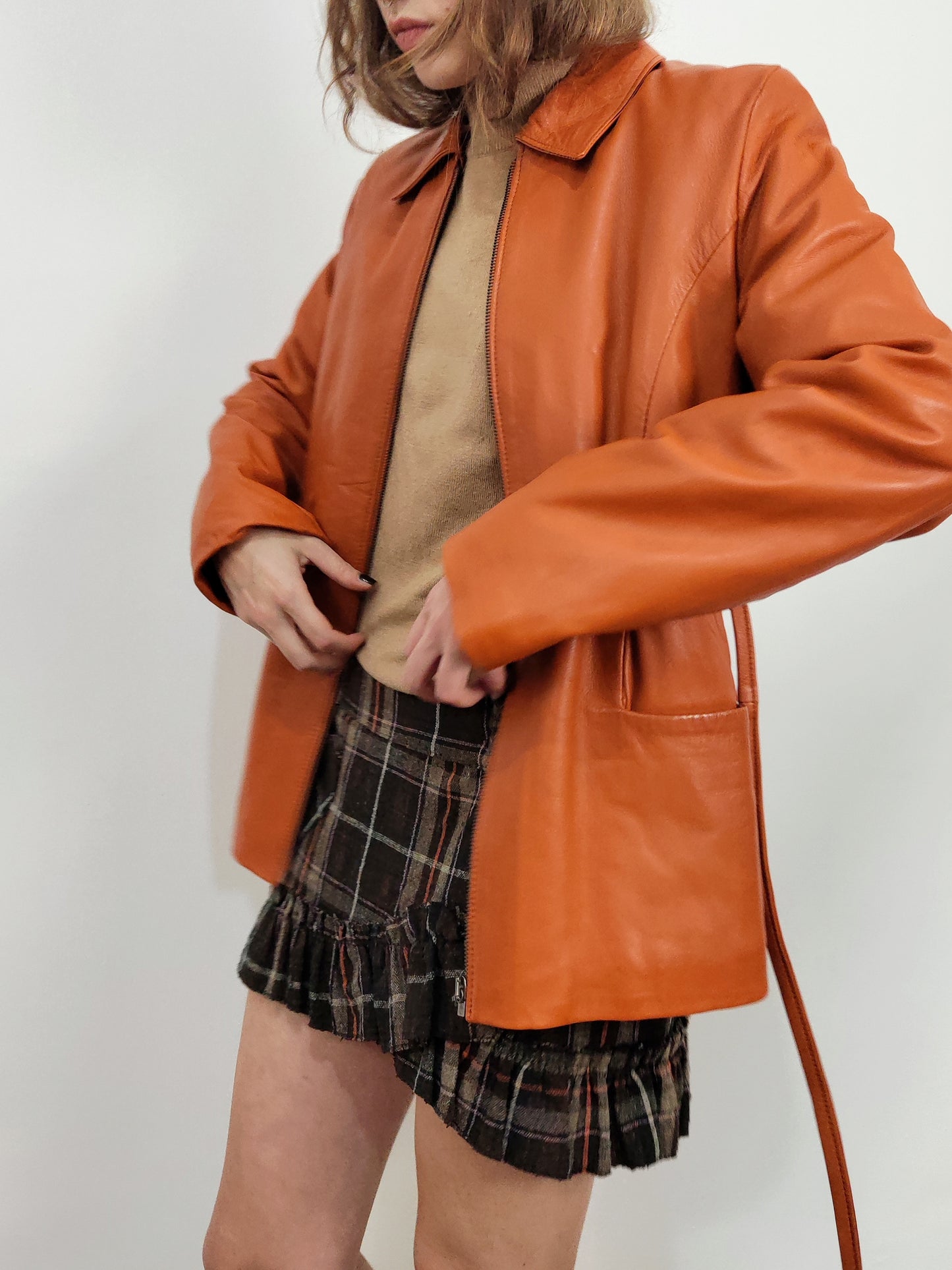 Pumpkin Leather Jacket