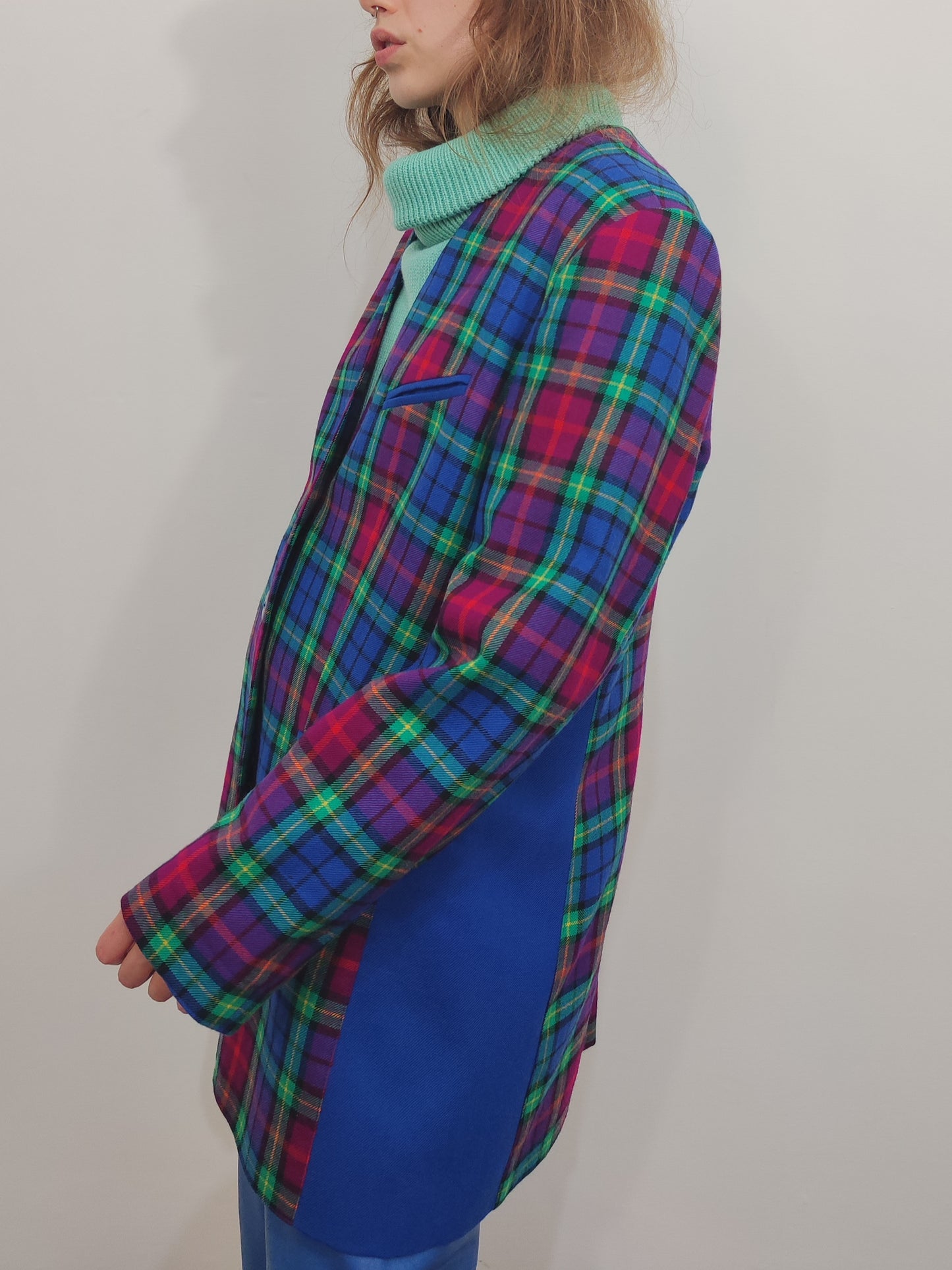 '80s Multicolor Pure Virgin Wool Blazer