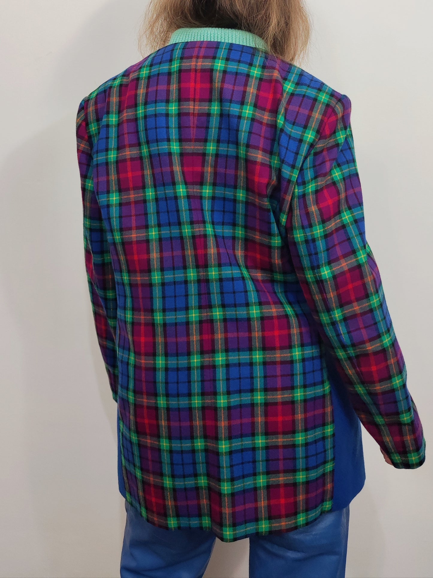 '80s Multicolor Pure Virgin Wool Blazer