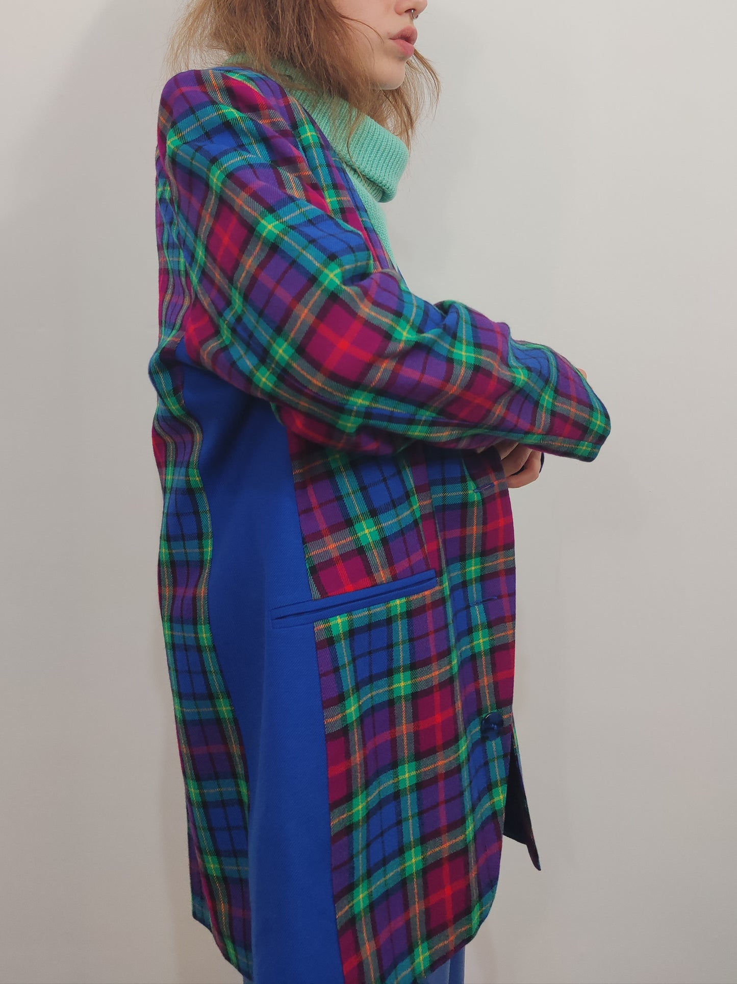 '80s Multicolor Pure Virgin Wool Blazer