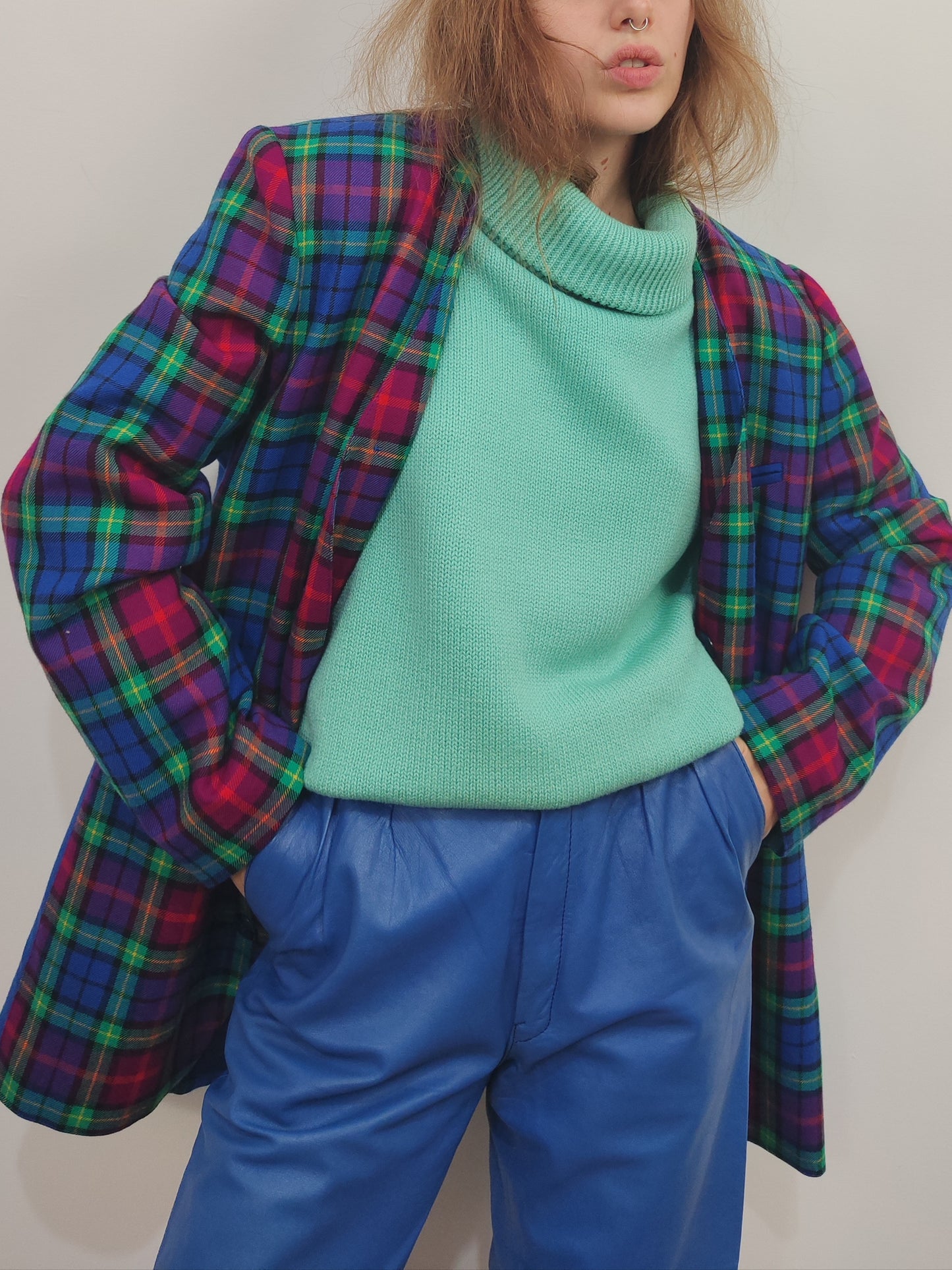 '80s Multicolor Pure Virgin Wool Blazer