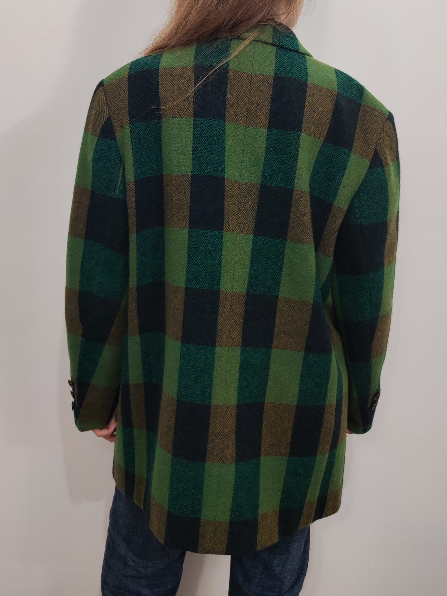 Green Checkered Oversize Vintage Blazer