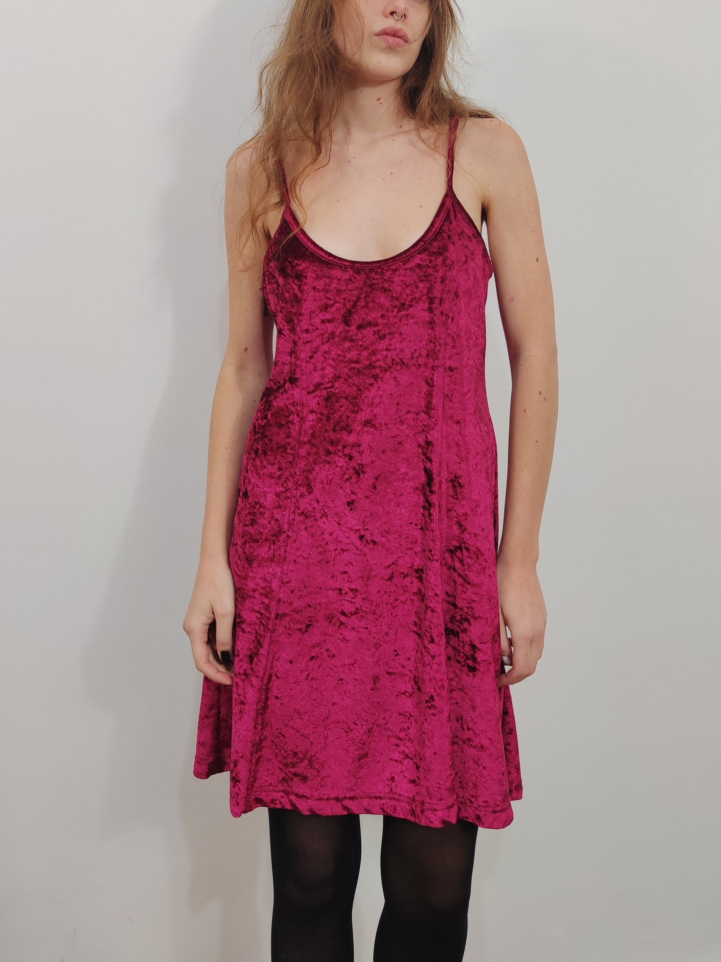 Vintage Velour Slip Dress