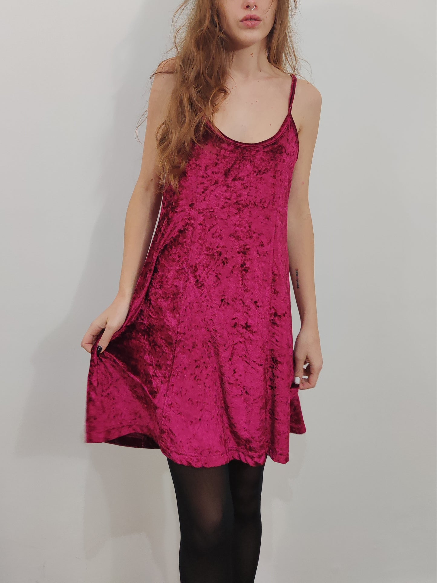 Vintage Velour Slip Dress