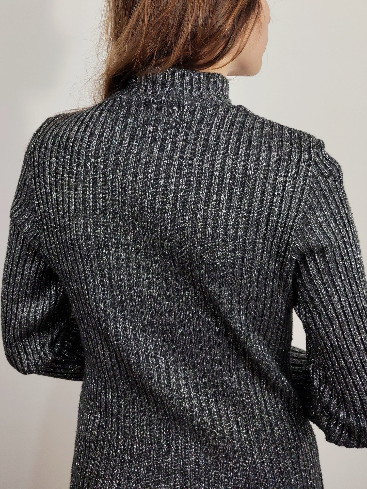 Wool Turtleneck Glitter Pullover