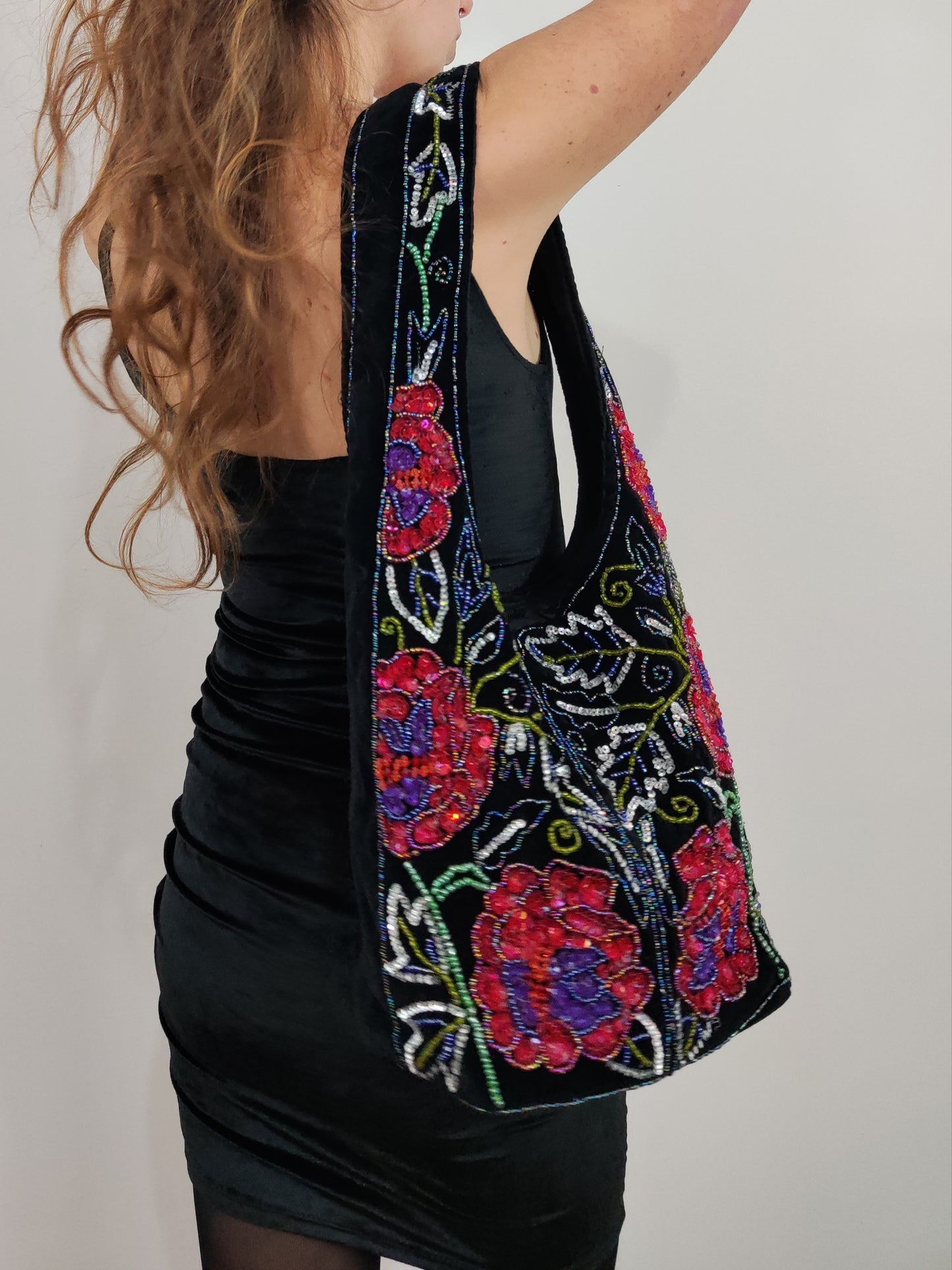 Vintage Velor Embroidered Bag