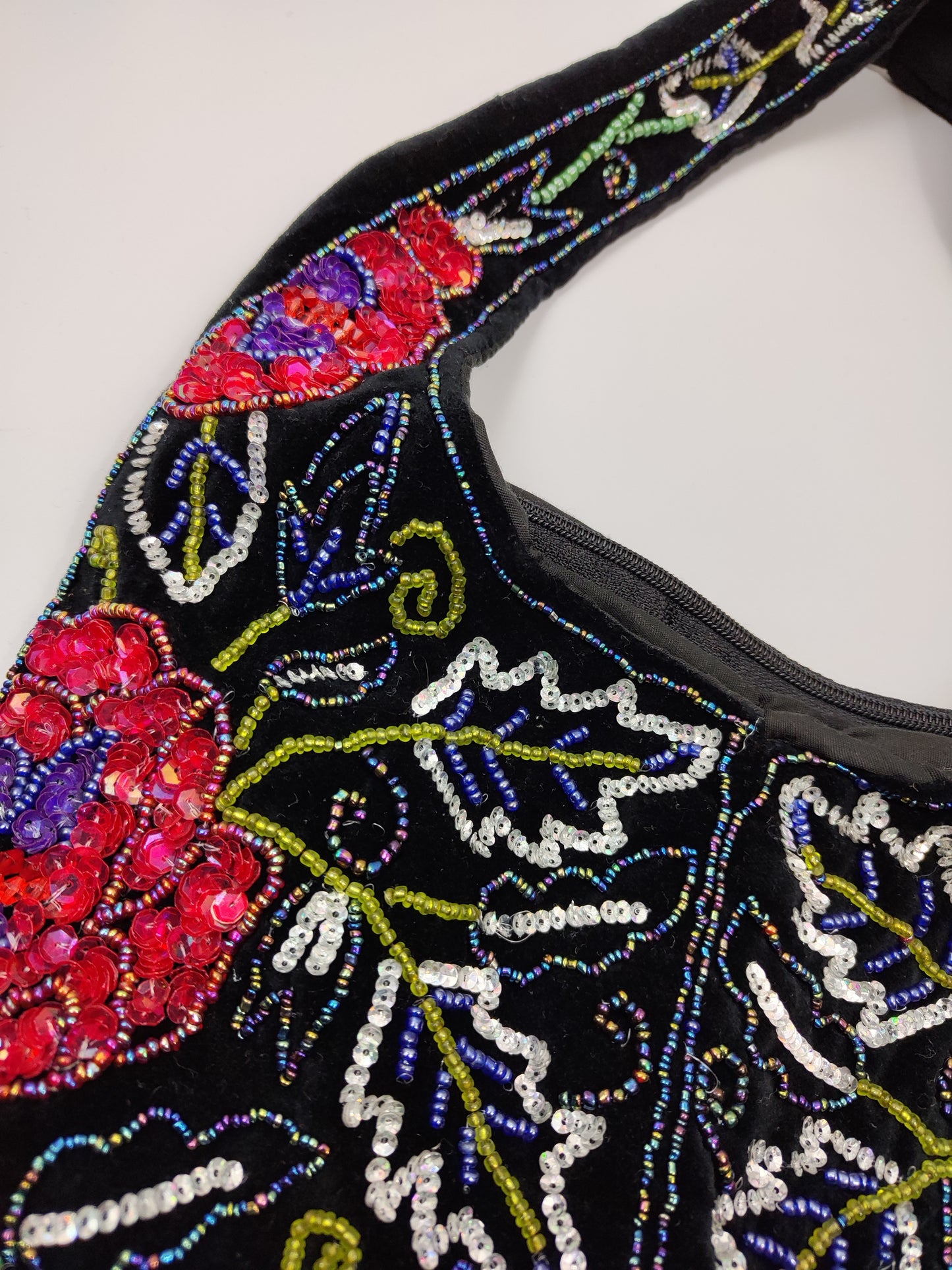 Vintage Velor Embroidered Bag