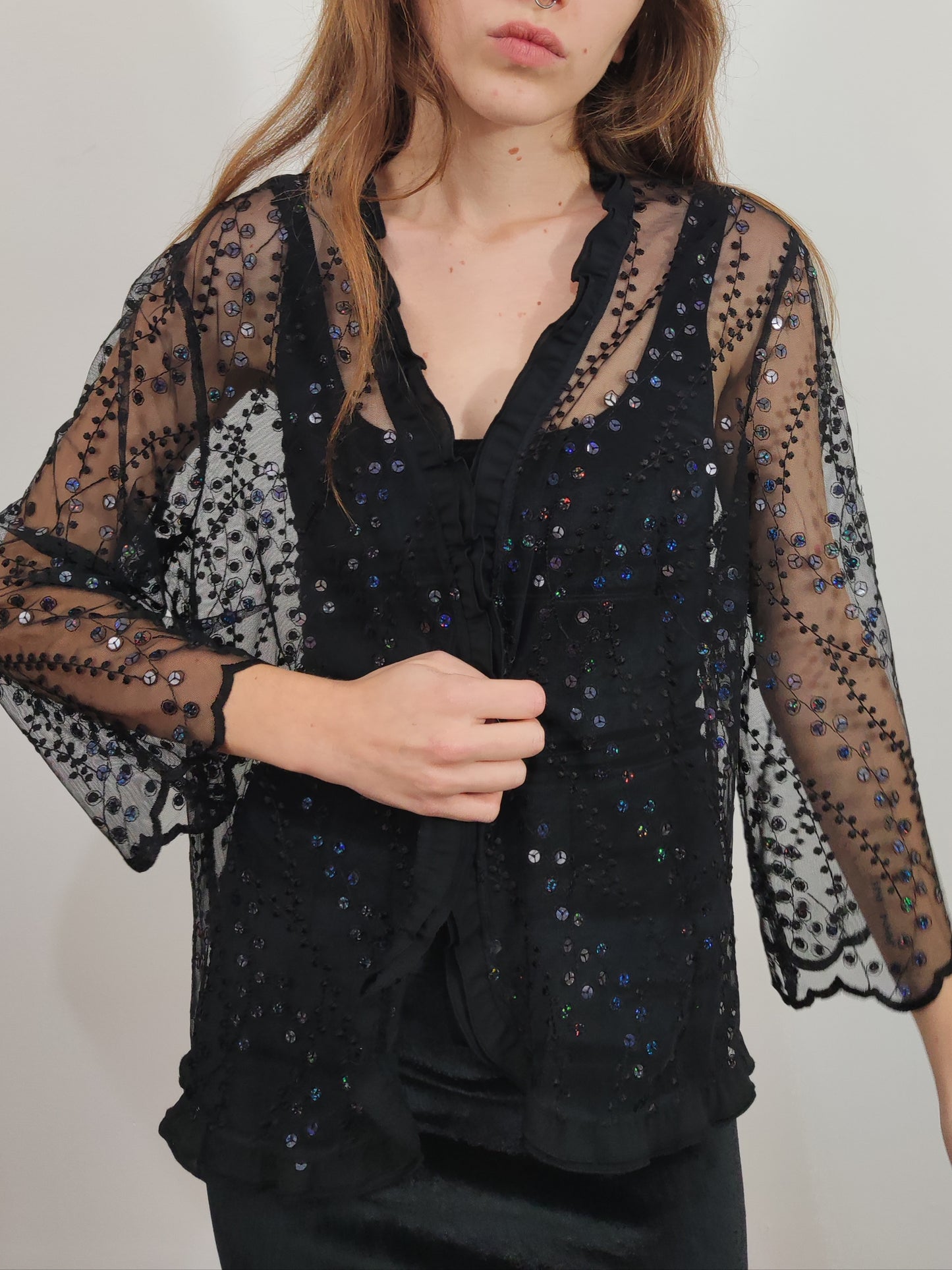 Coprispalle vintage con paillettes