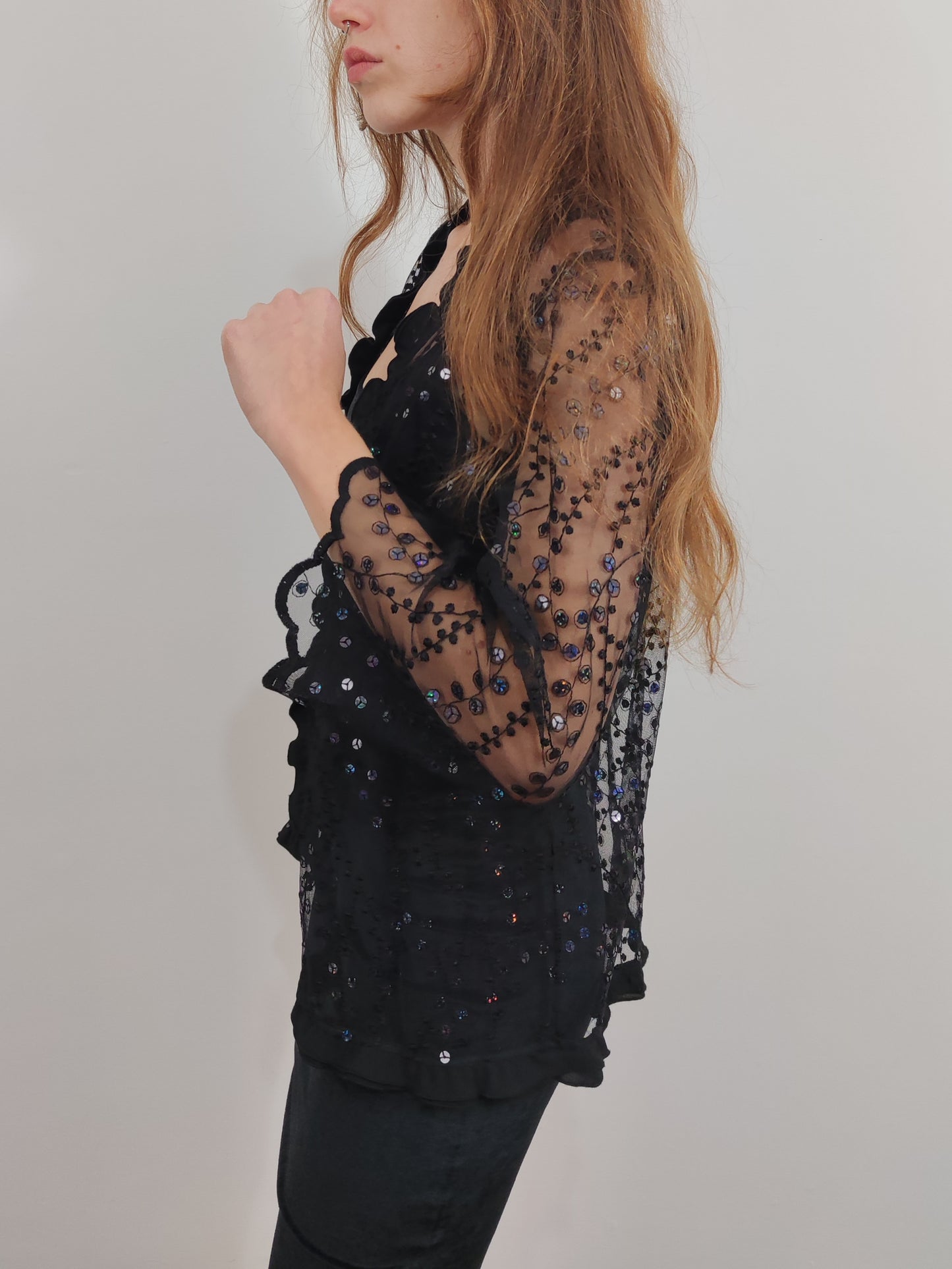Coprispalle vintage con paillettes
