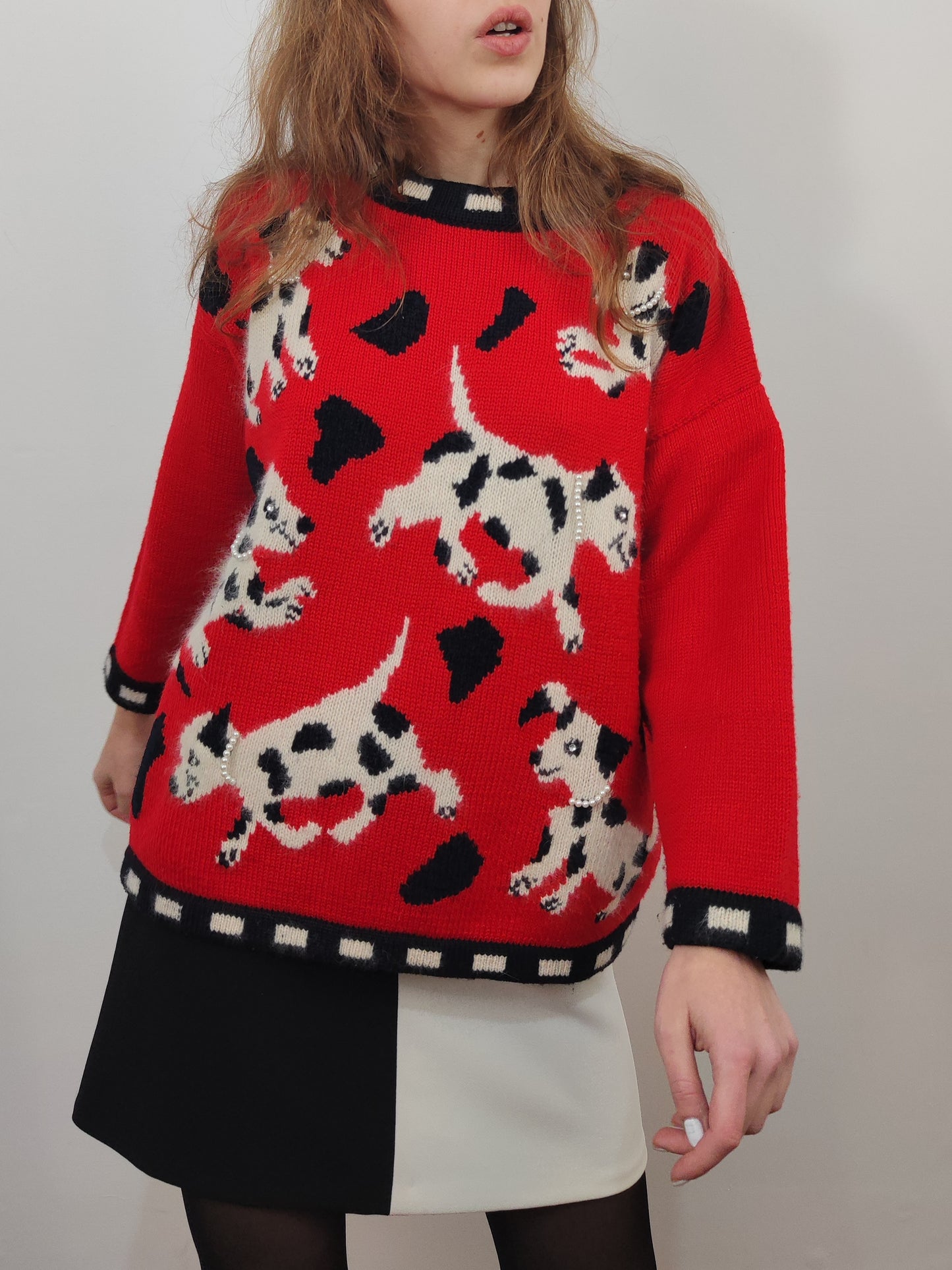 Derhy '80s Dalmatian Pullover