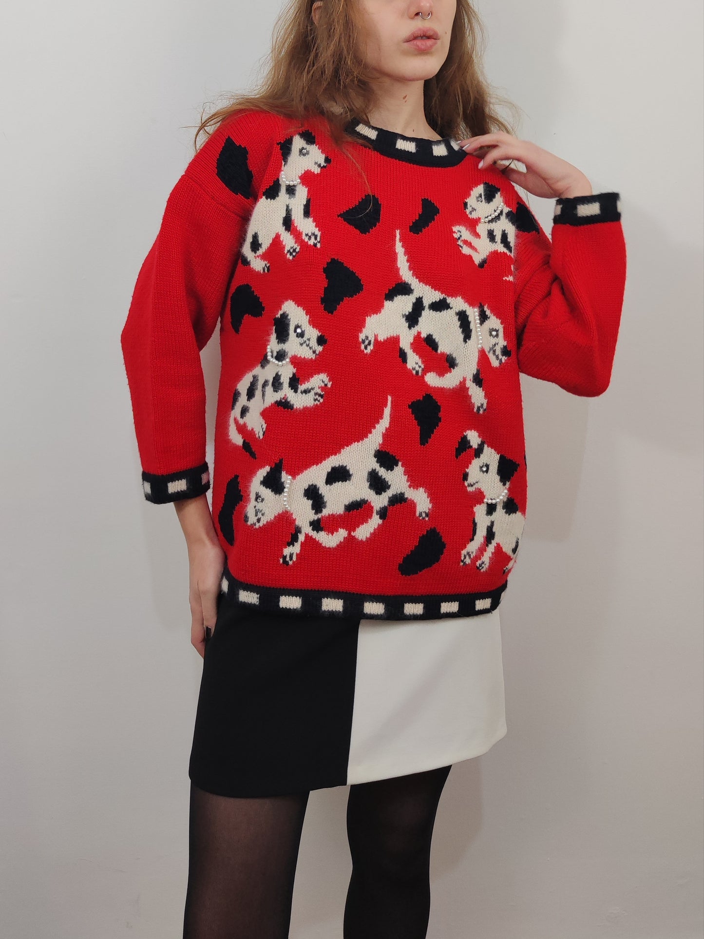 Derhy '80s Dalmatian Pullover