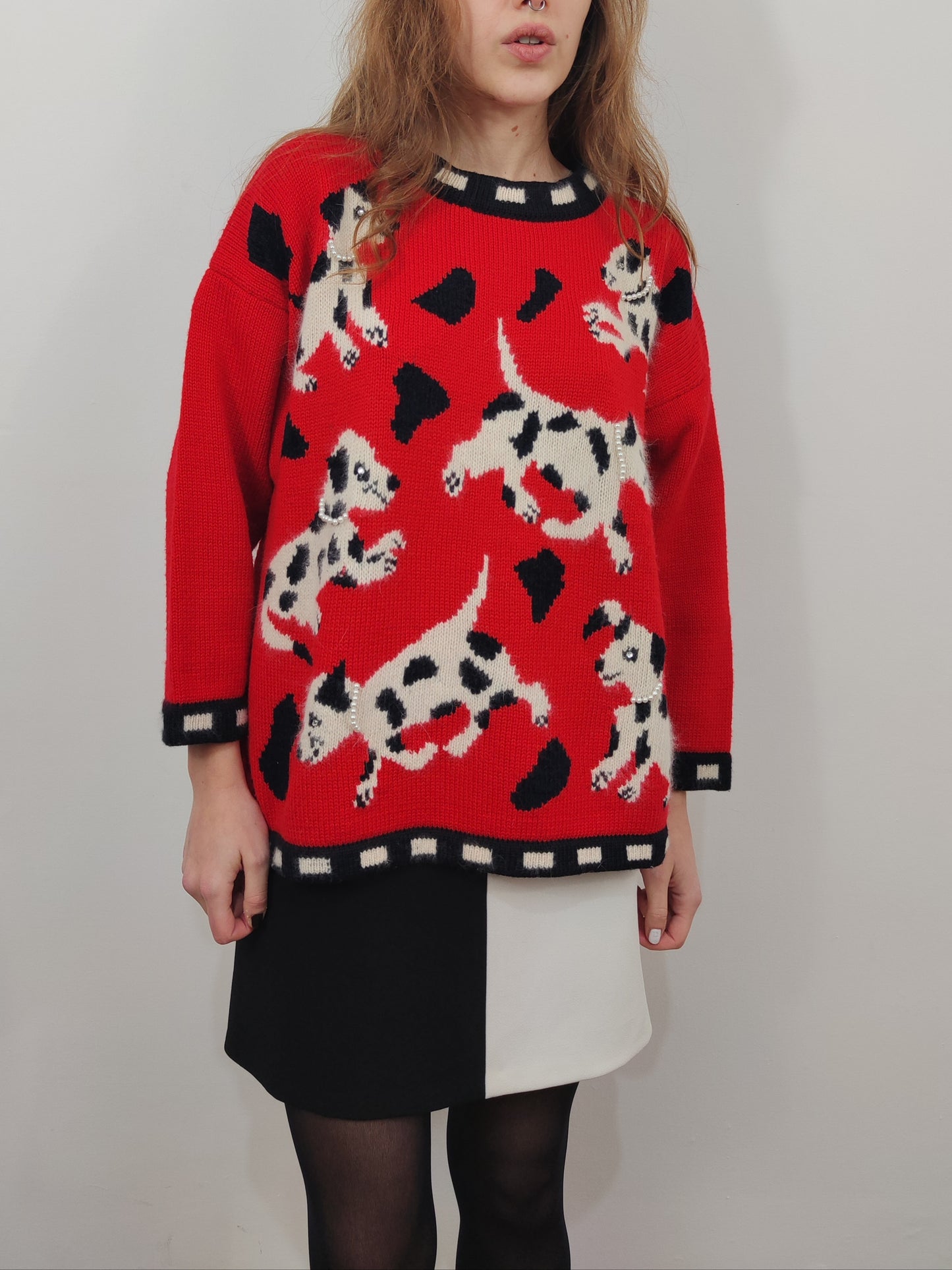 Derhy '80s Dalmatian Pullover