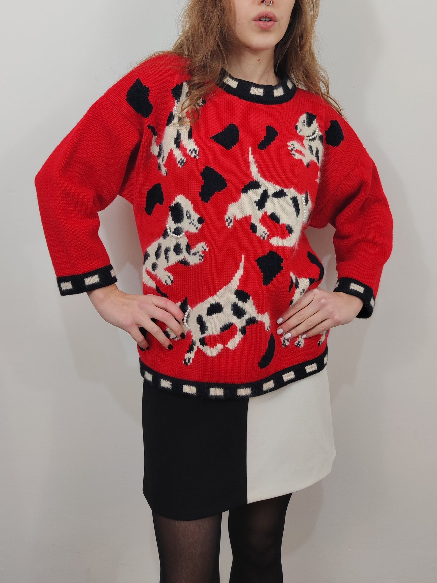 Derhy '80s Dalmatian Pullover