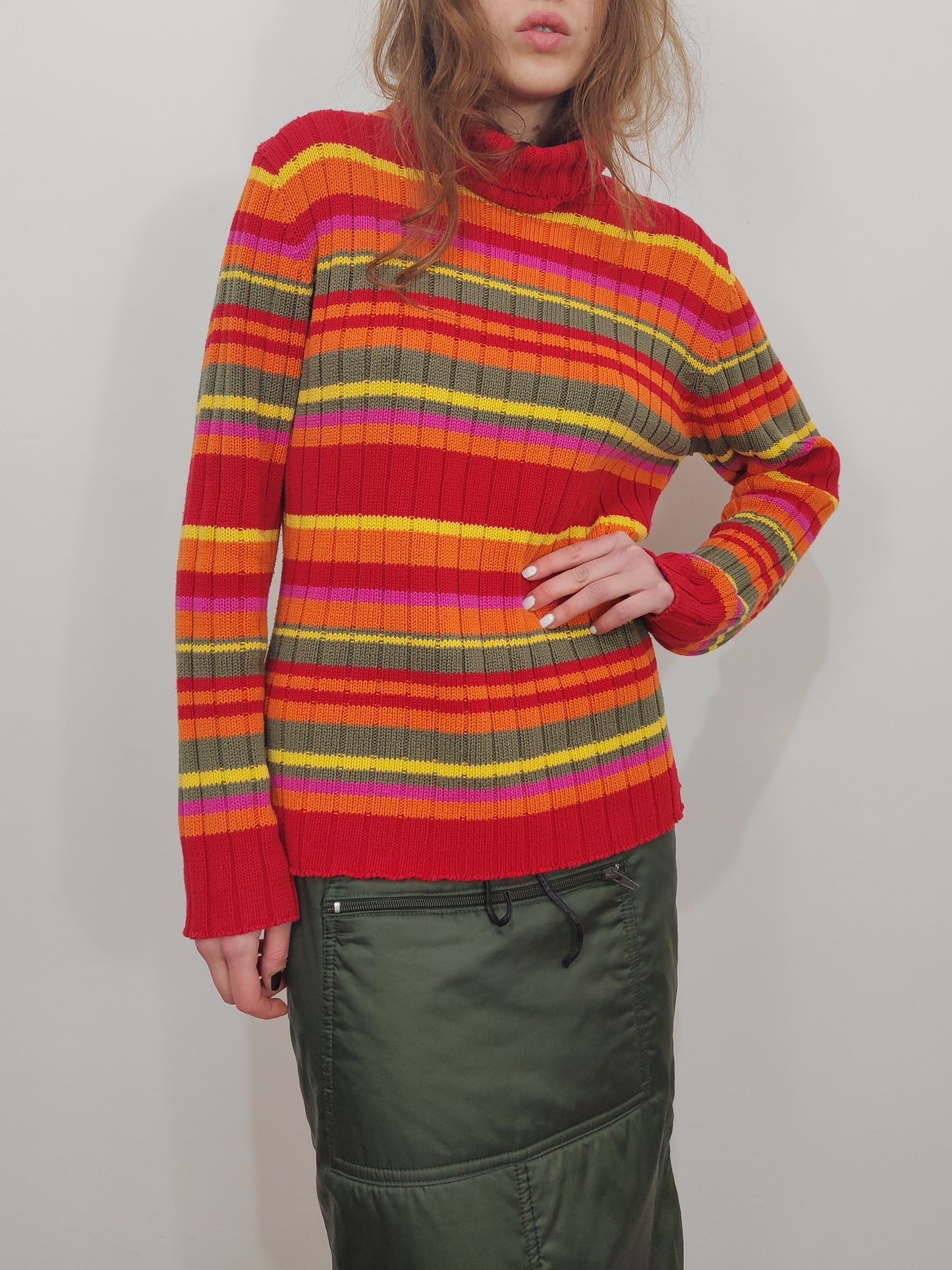 Turtleneck Striped Pull