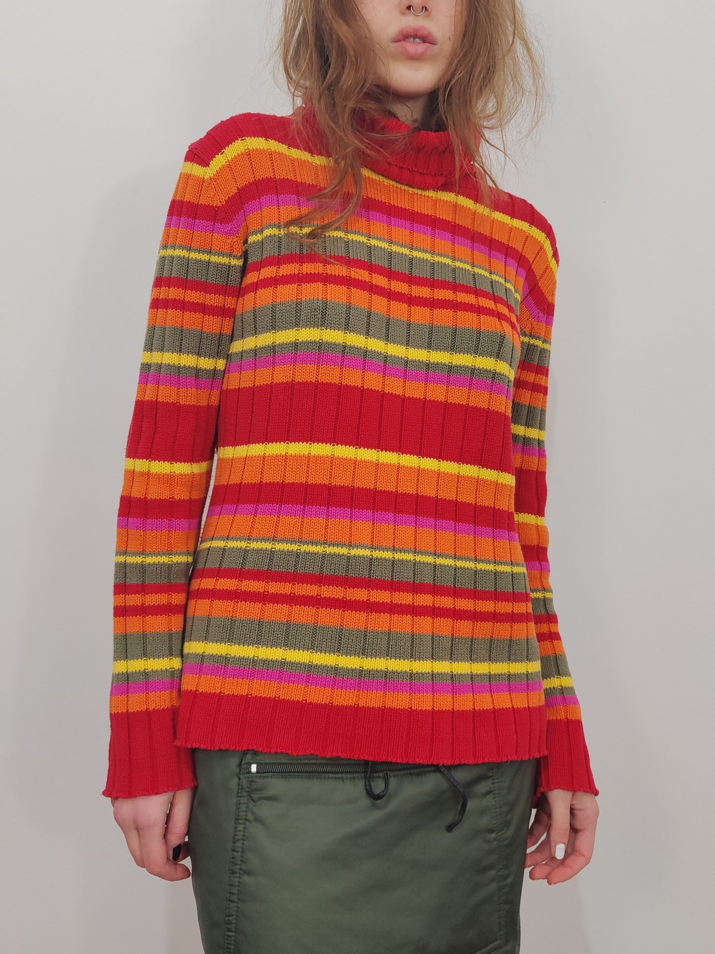 Turtleneck Striped Pull