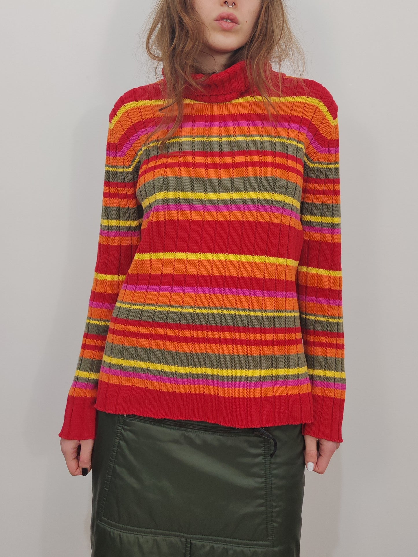 Turtleneck Striped Pull