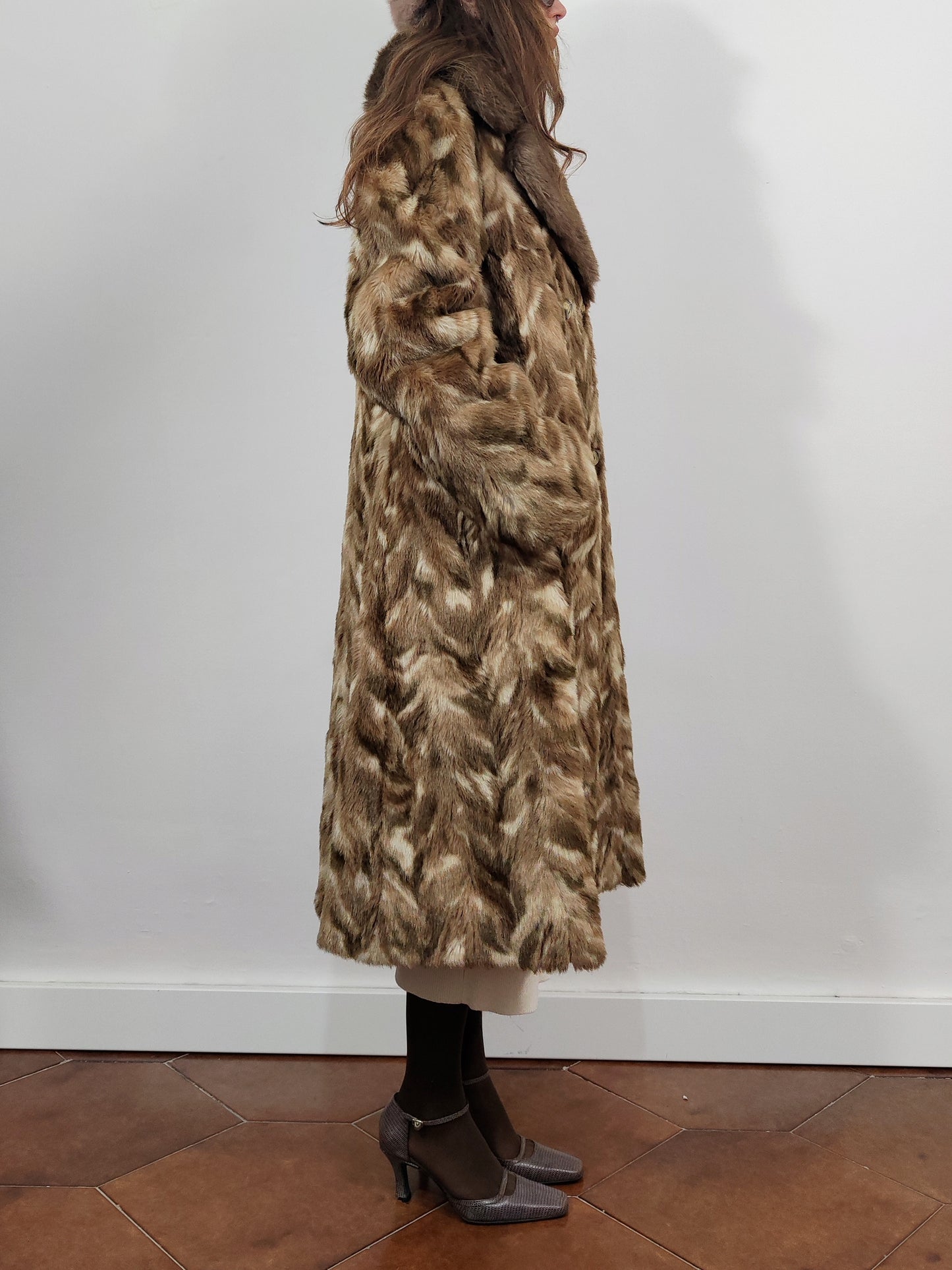 Vintage Eco Fur Coat