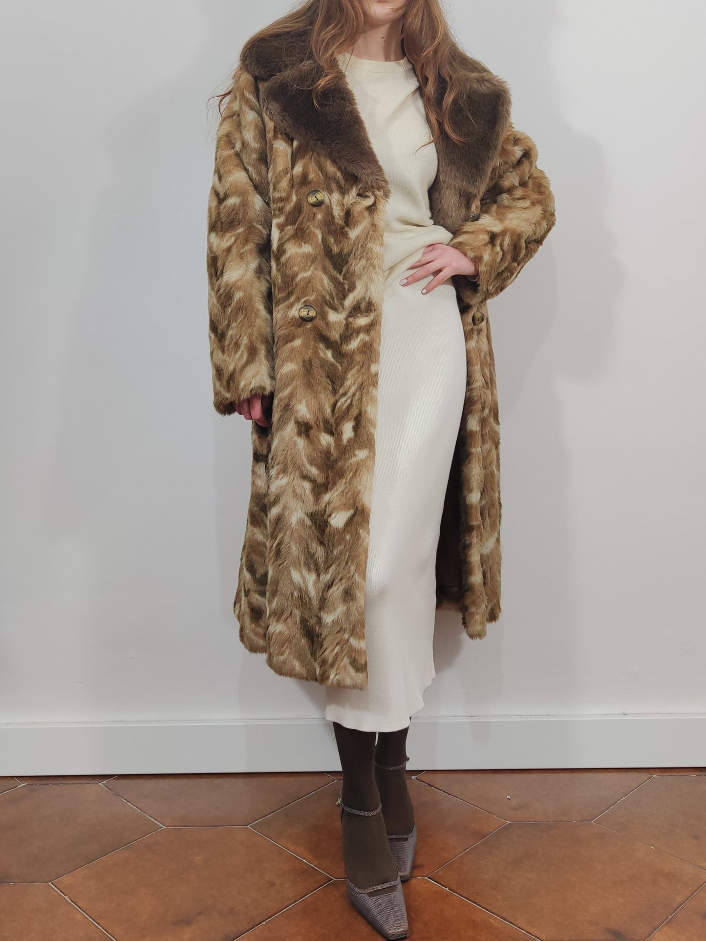 Vintage Eco Fur Coat