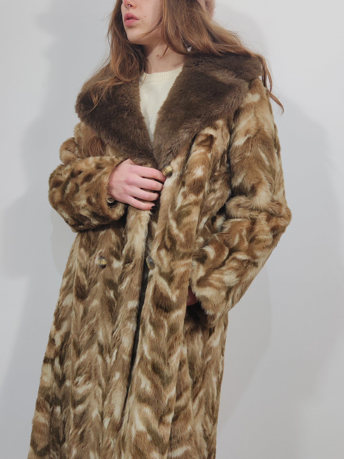 Vintage Eco Fur Coat