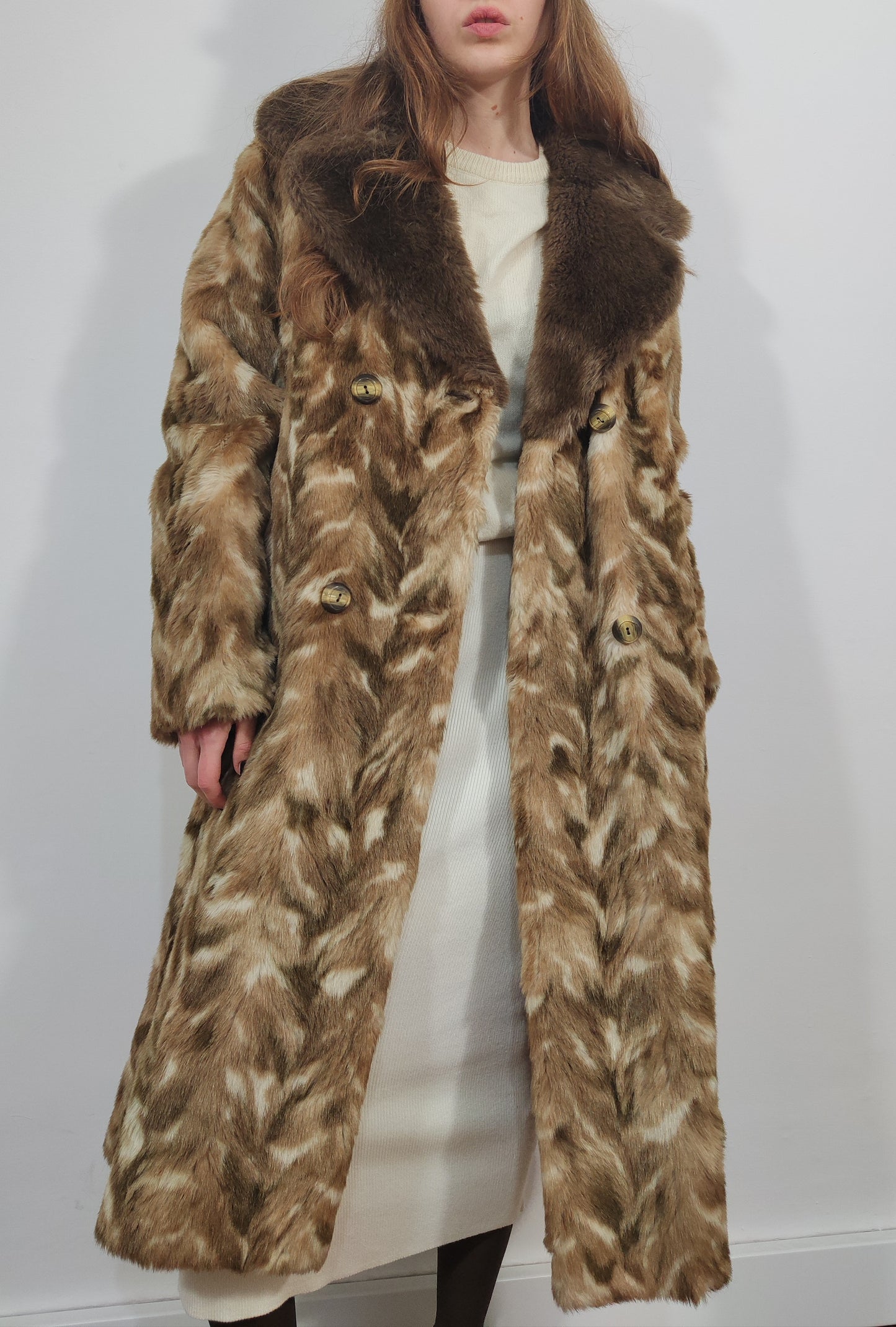 Vintage Eco Fur Coat