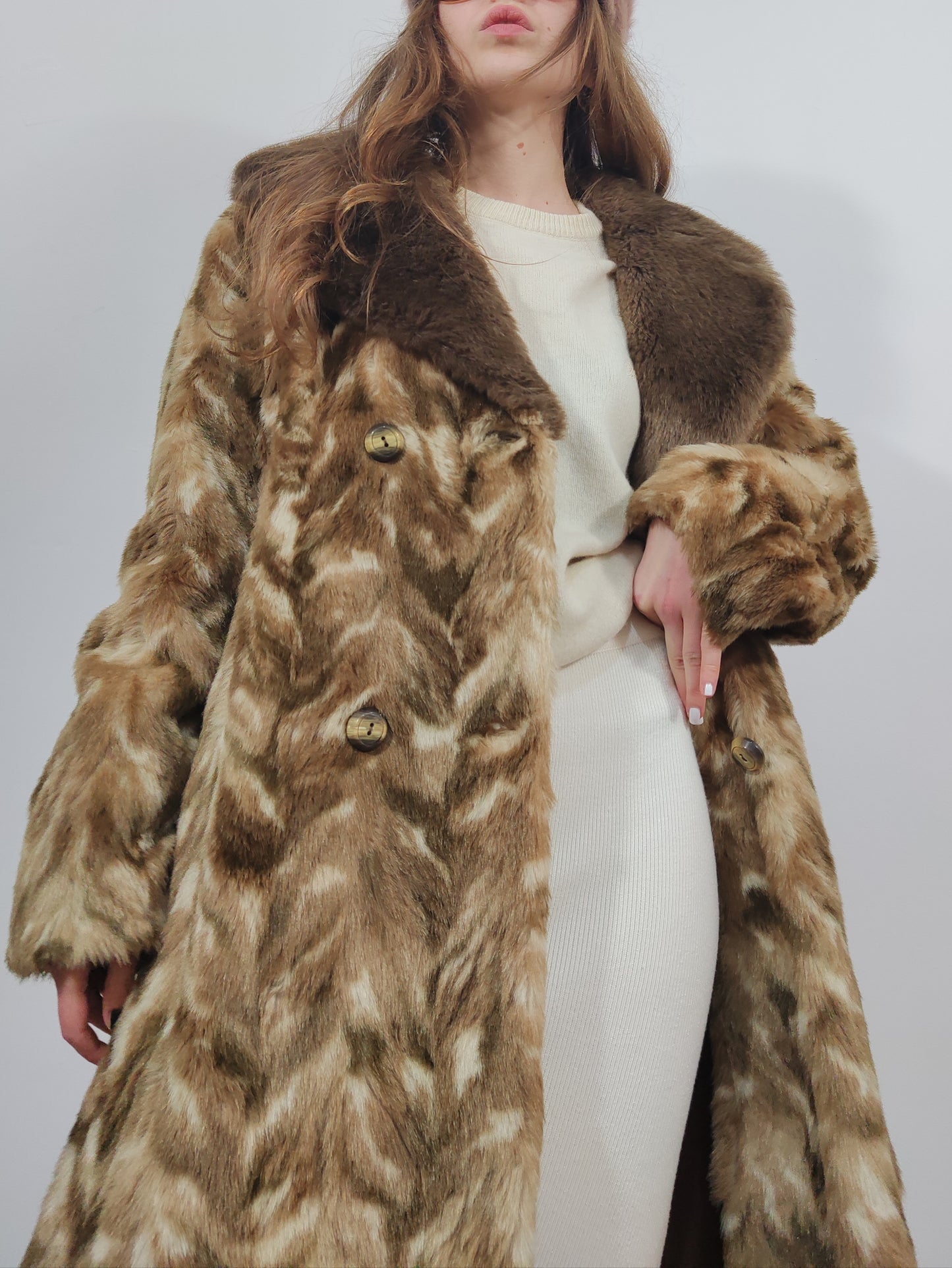 Vintage Eco-Fur Coat