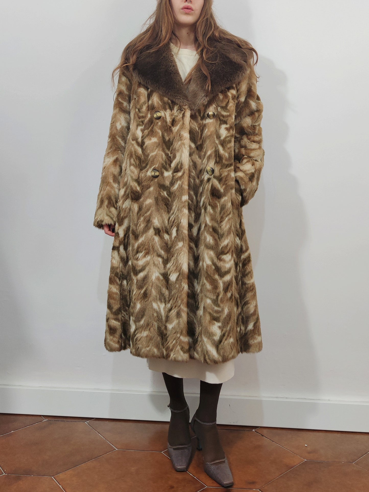 Vintage Eco Fur Coat