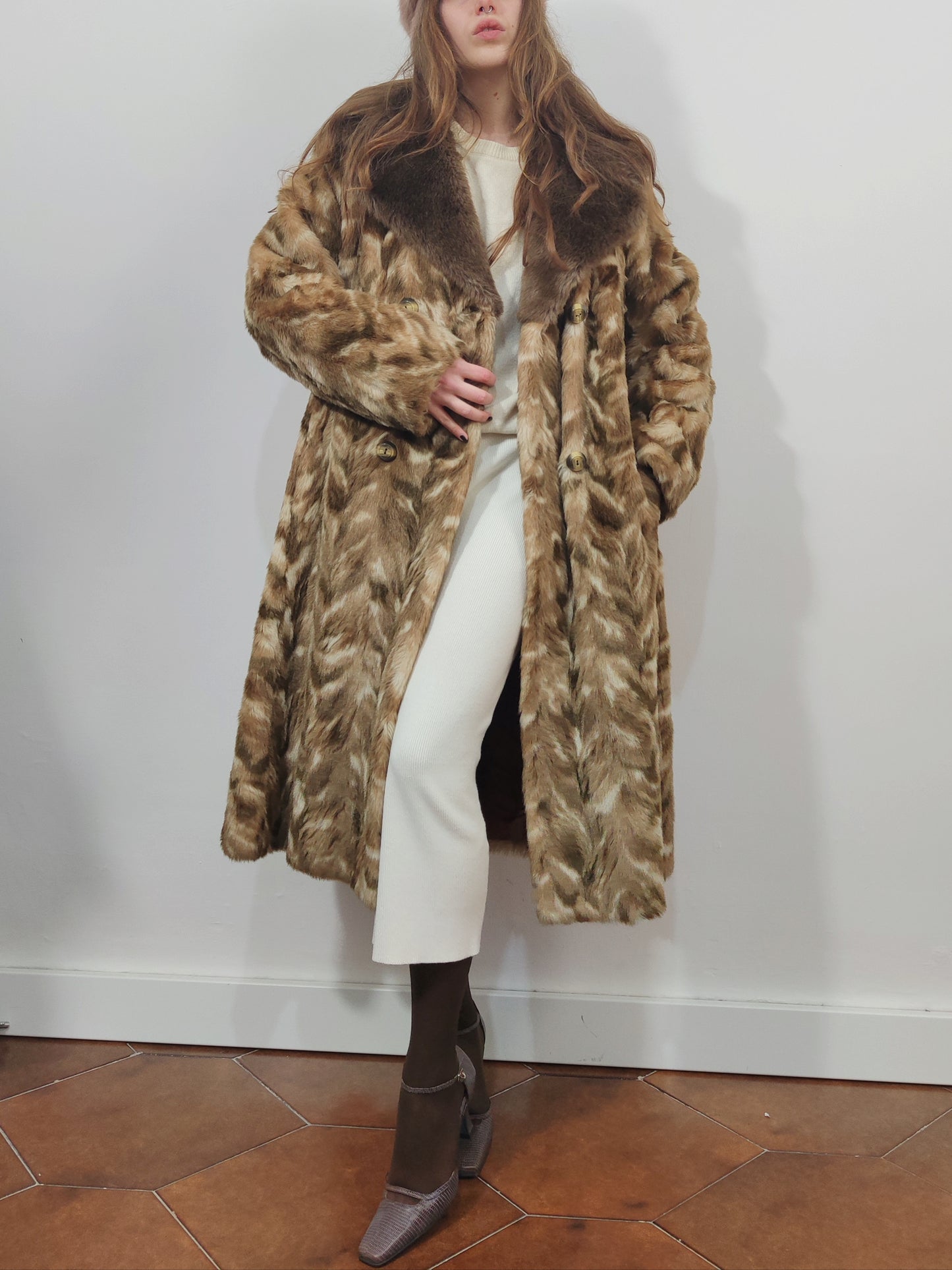 Vintage Eco Fur Coat