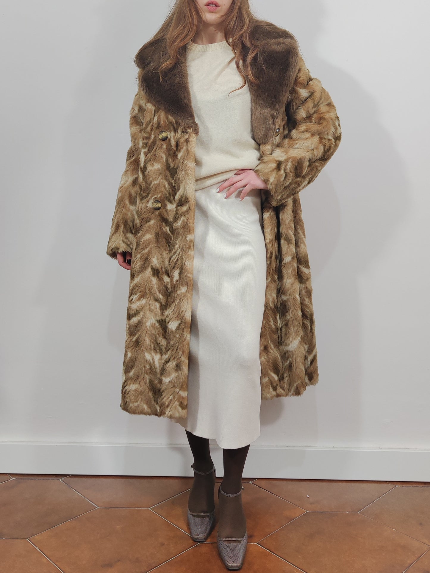 Vintage Eco Fur Coat