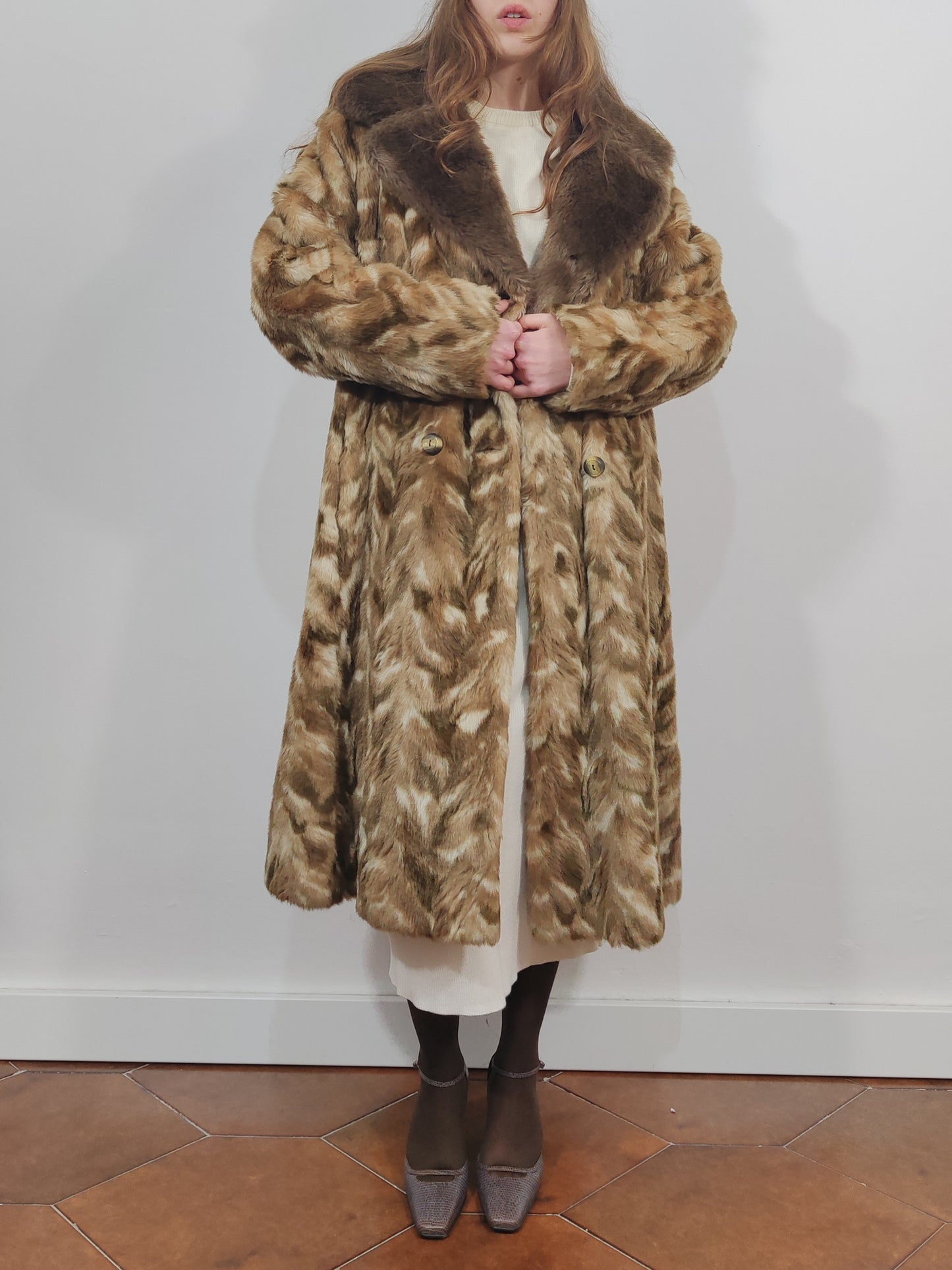 Vintage Eco Fur Coat