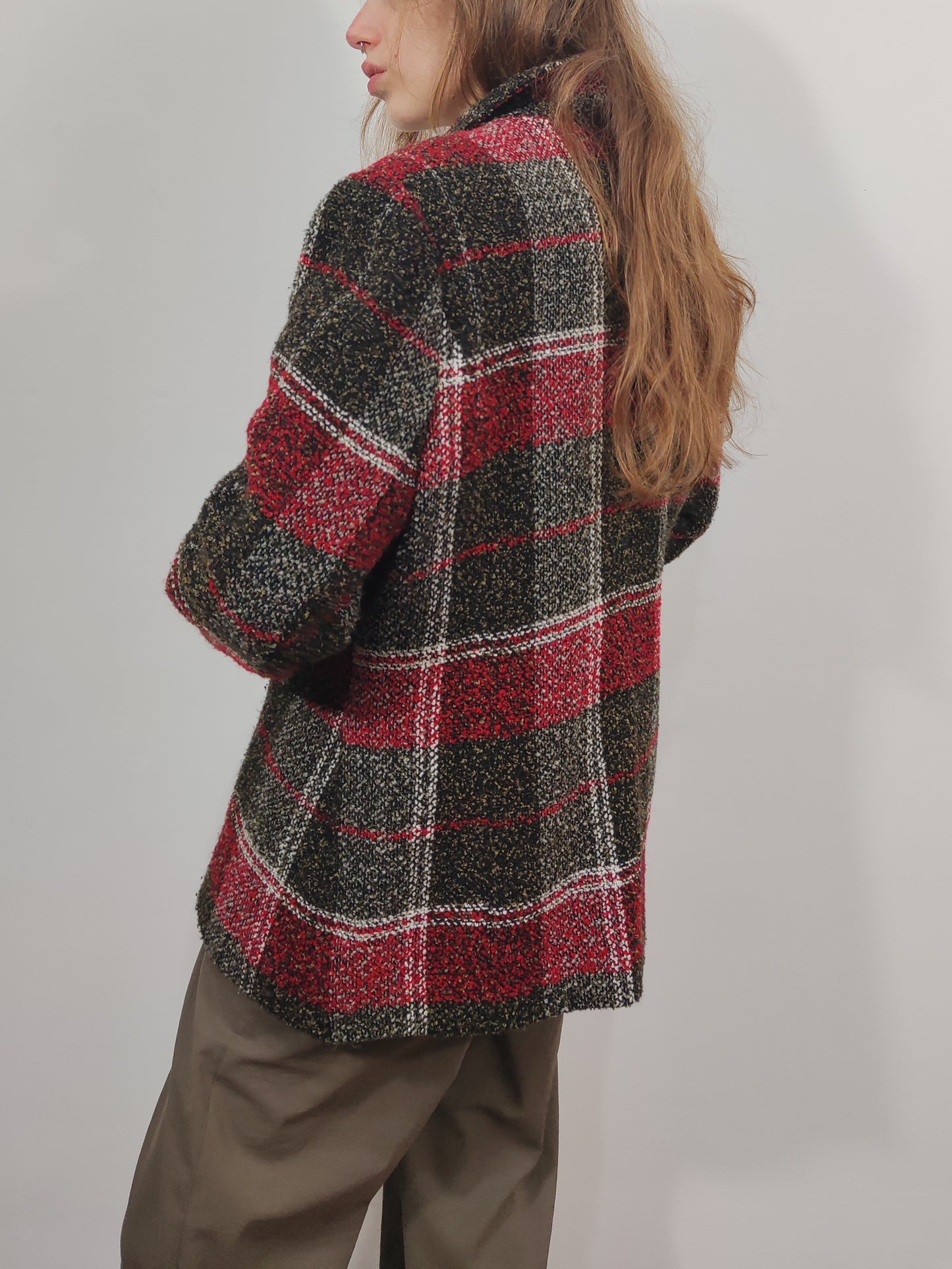 Oversized Vintage Checkered Blazer
