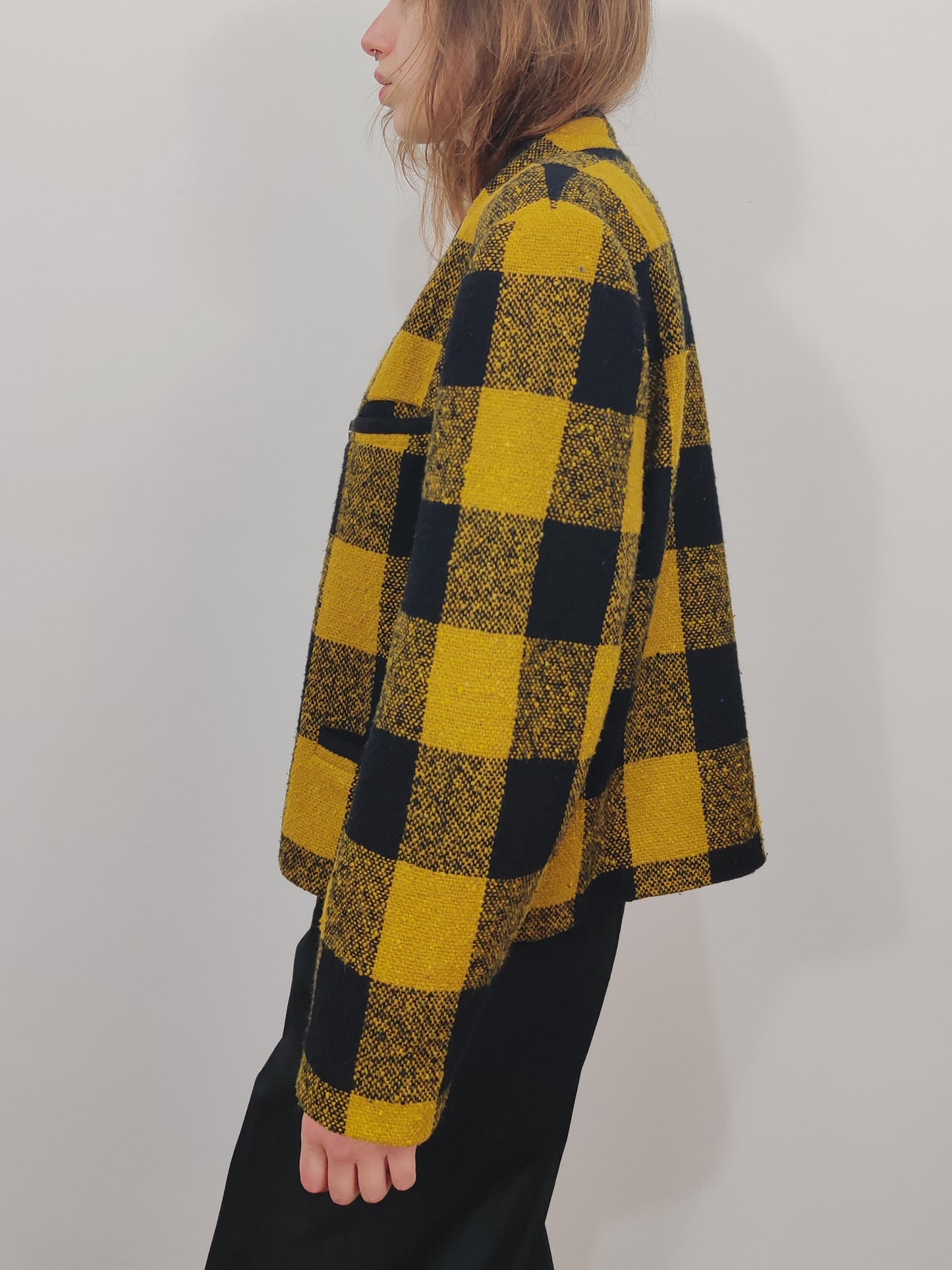 Yellow Checkered Vintage Blazer