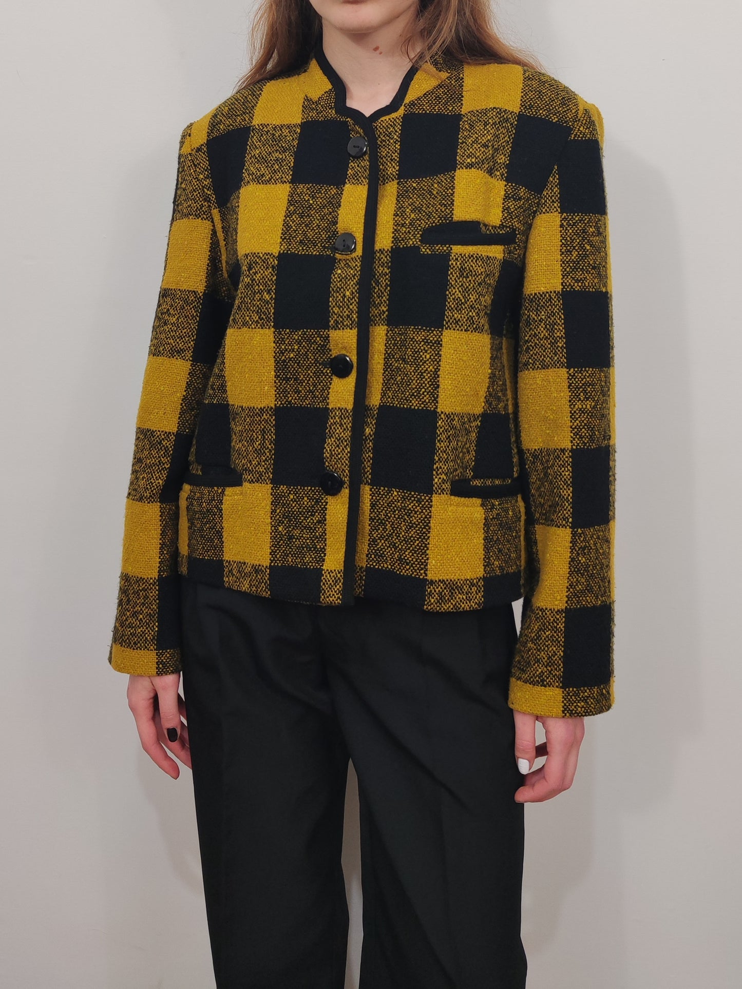 Yellow Checkered Vintage Blazer
