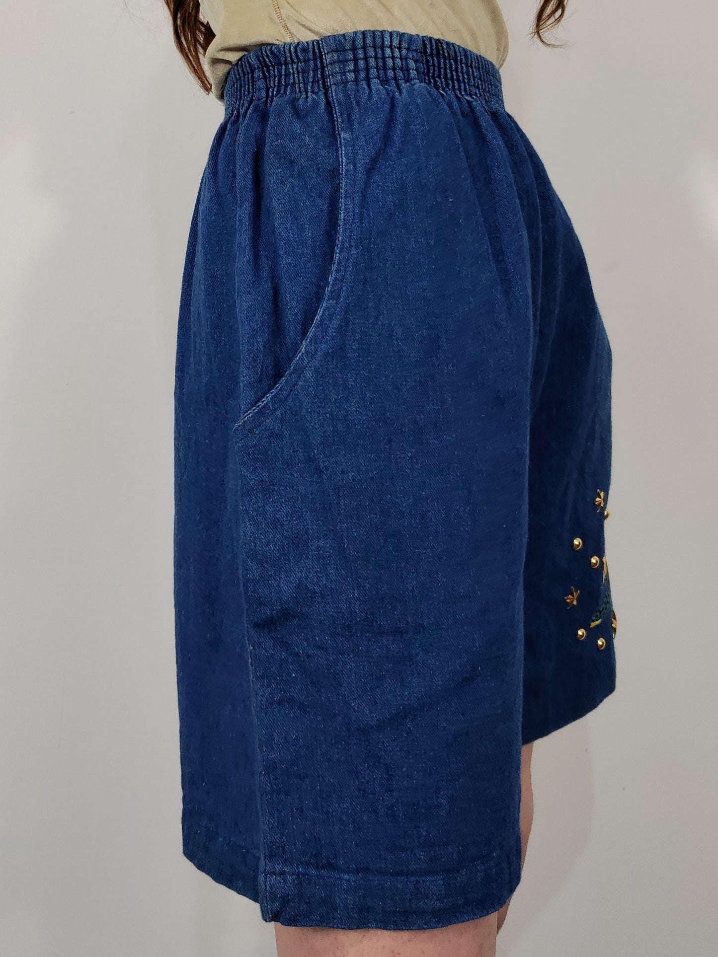 Vintage Studded Denim Shorts