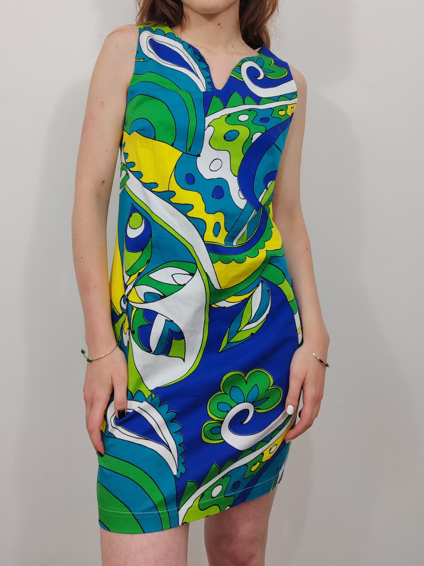Vintage Abstract Print Dress