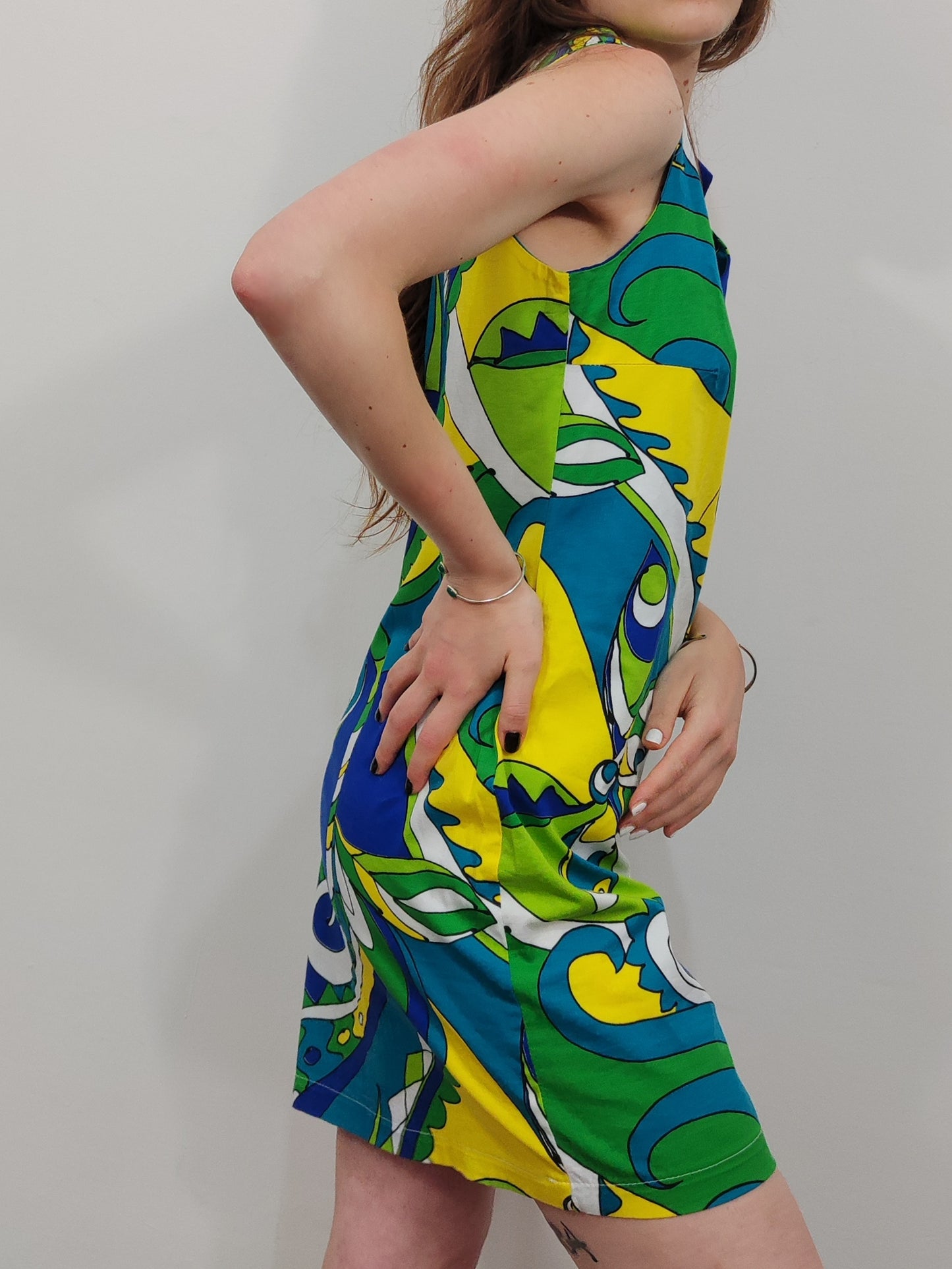 Vintage Abstract Print Dress