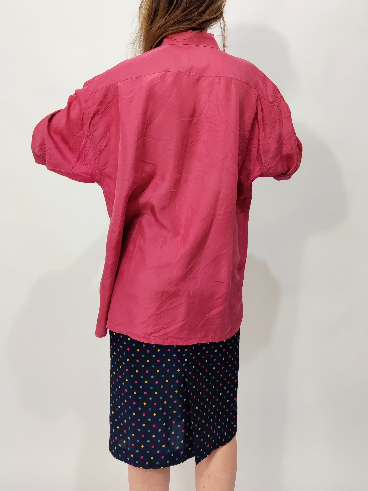Vintage Coral Silk Shirt