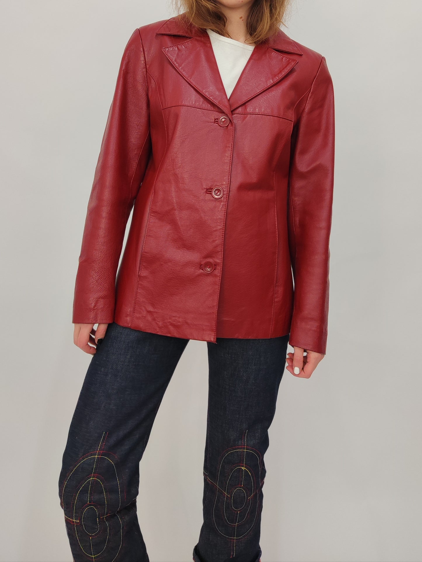 '90s Red Leather Jacket