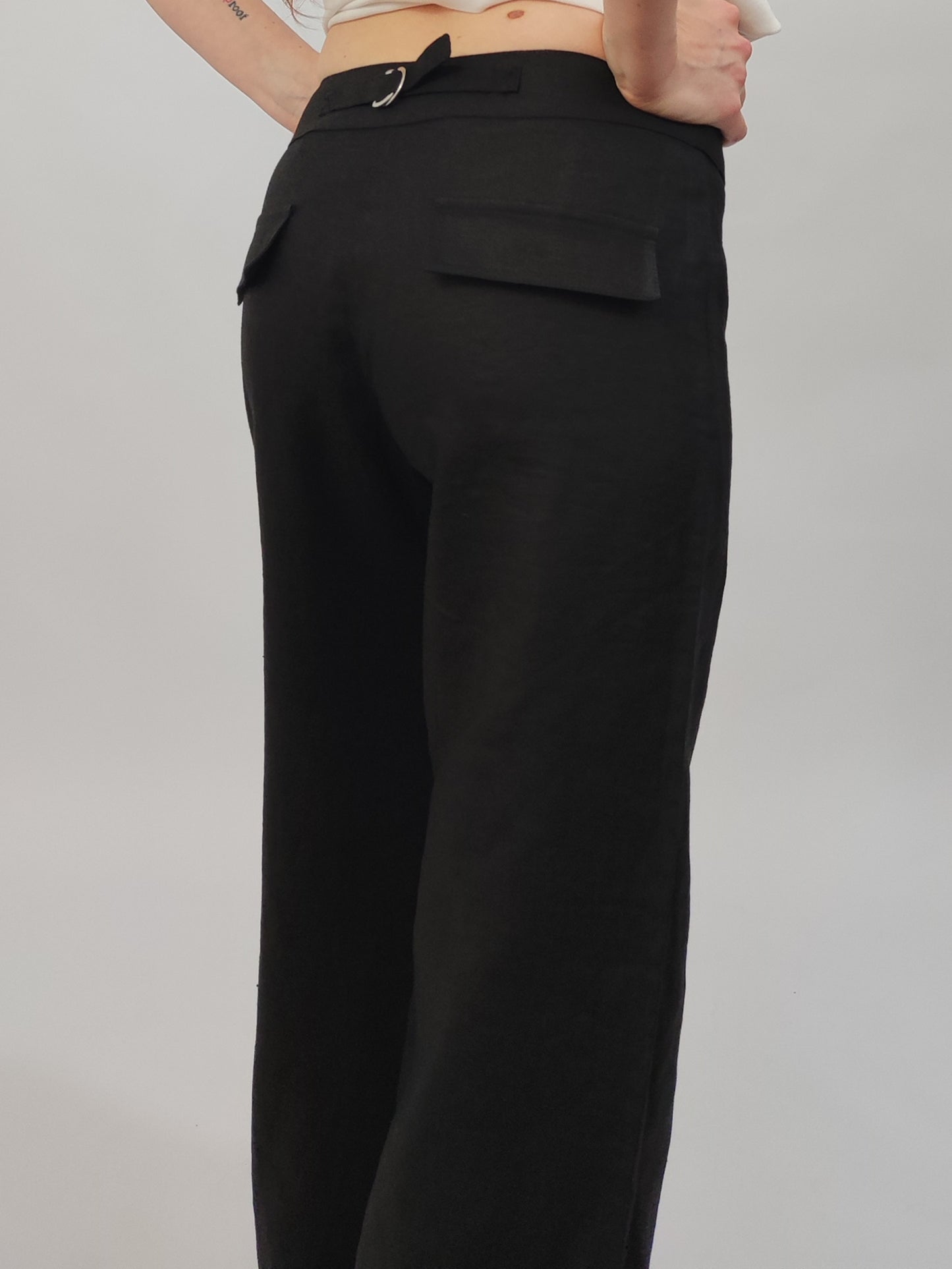 100% Linen Black Pants - Deadstock