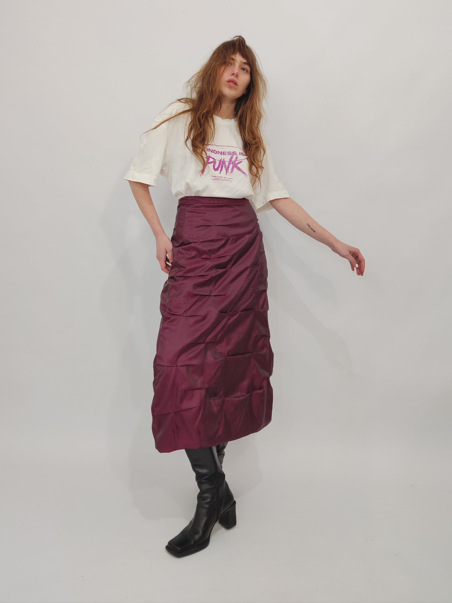 Derhy Burgundy Vintage Skirt