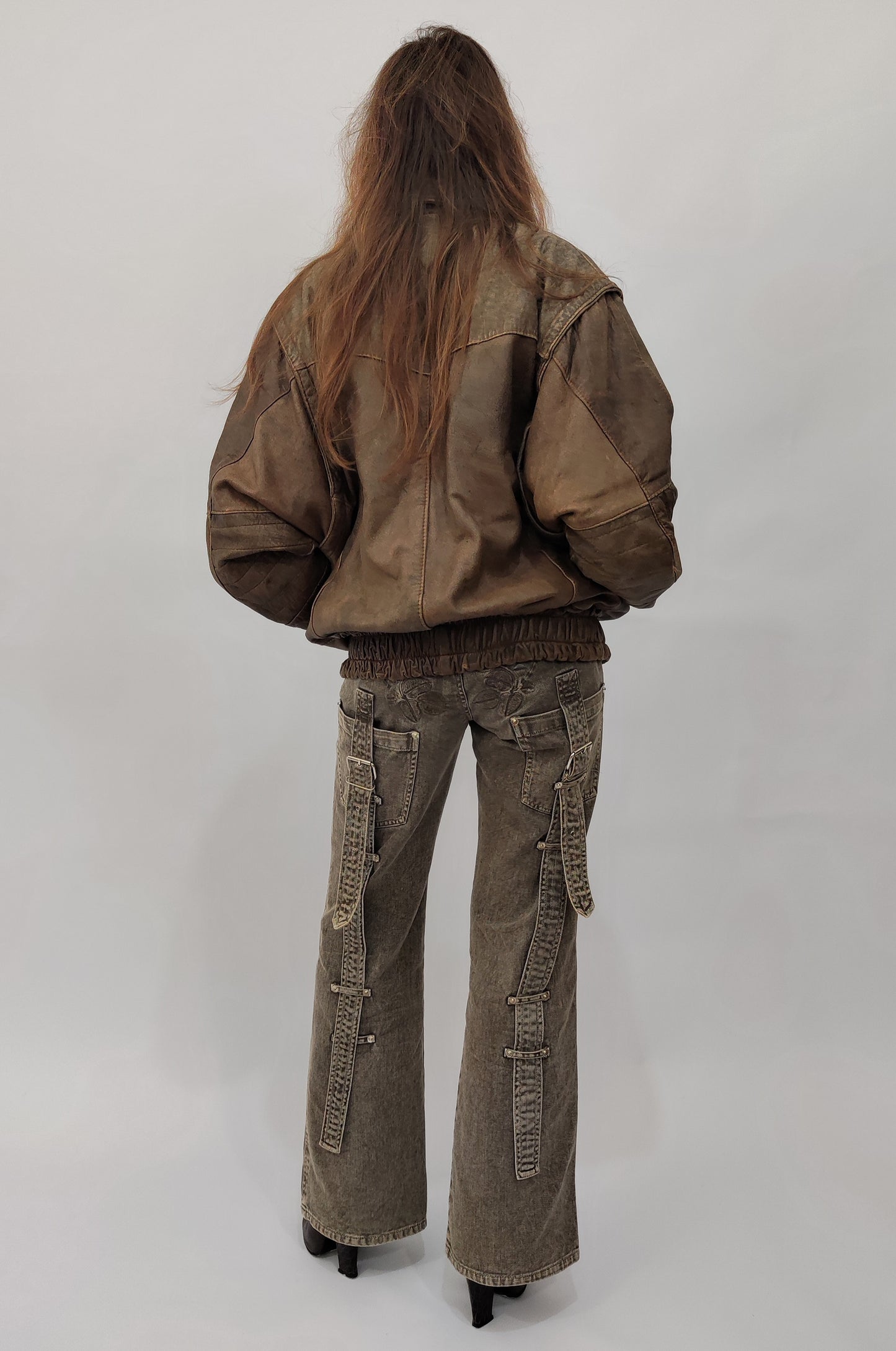 '80s Distressed Leather Bomber - Def.