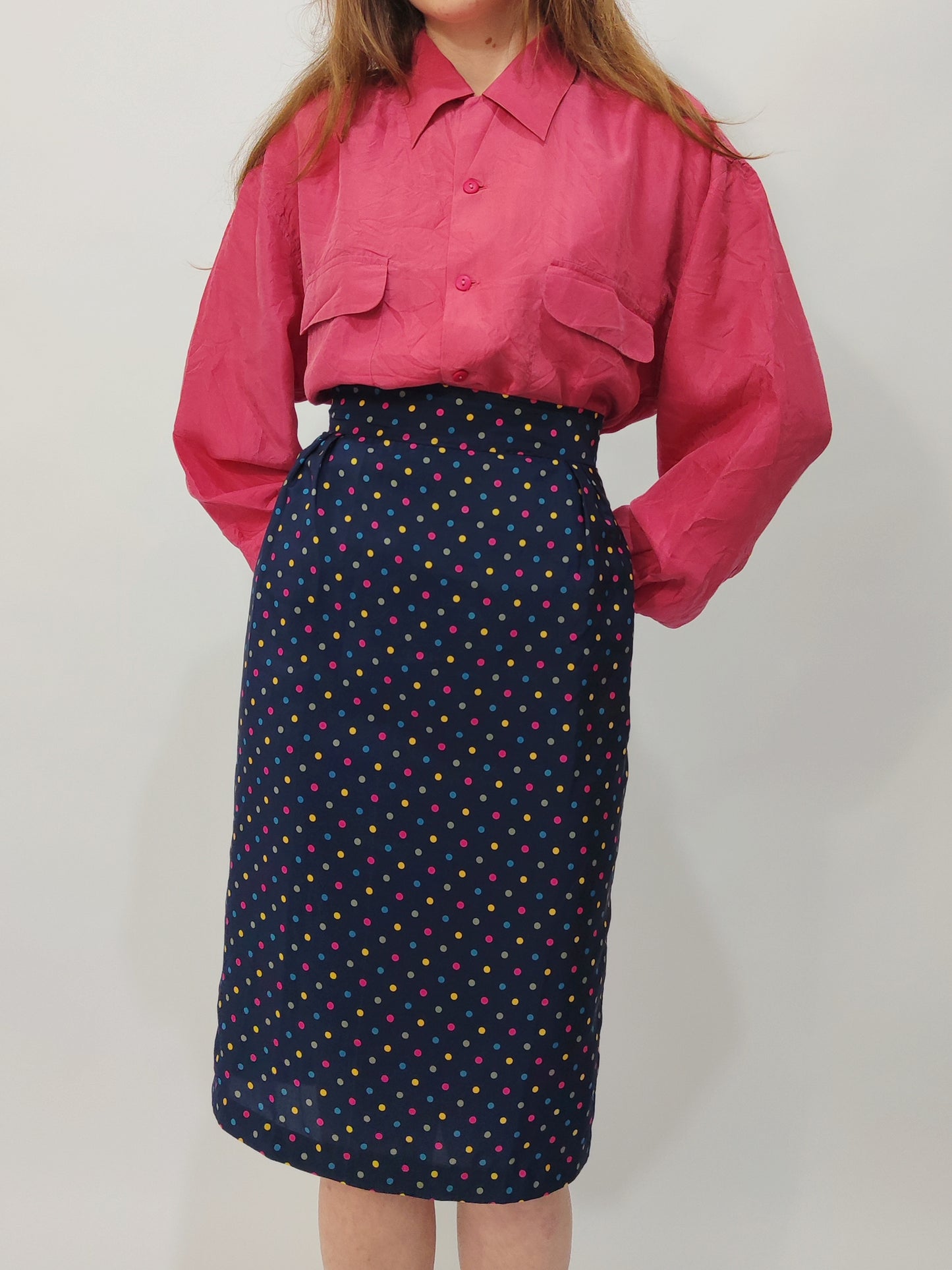 Vintage Coral Silk Shirt