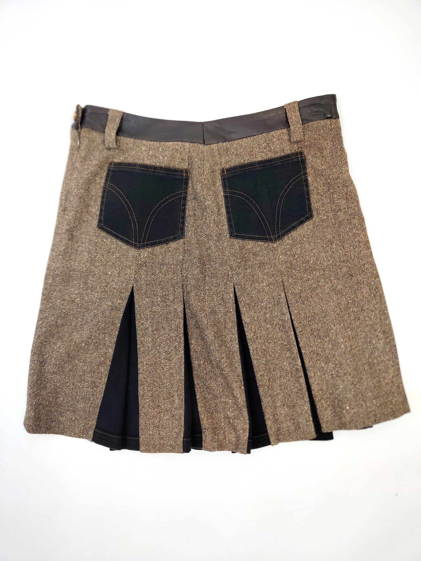 D&G Vintage Pleated Wool Skirt