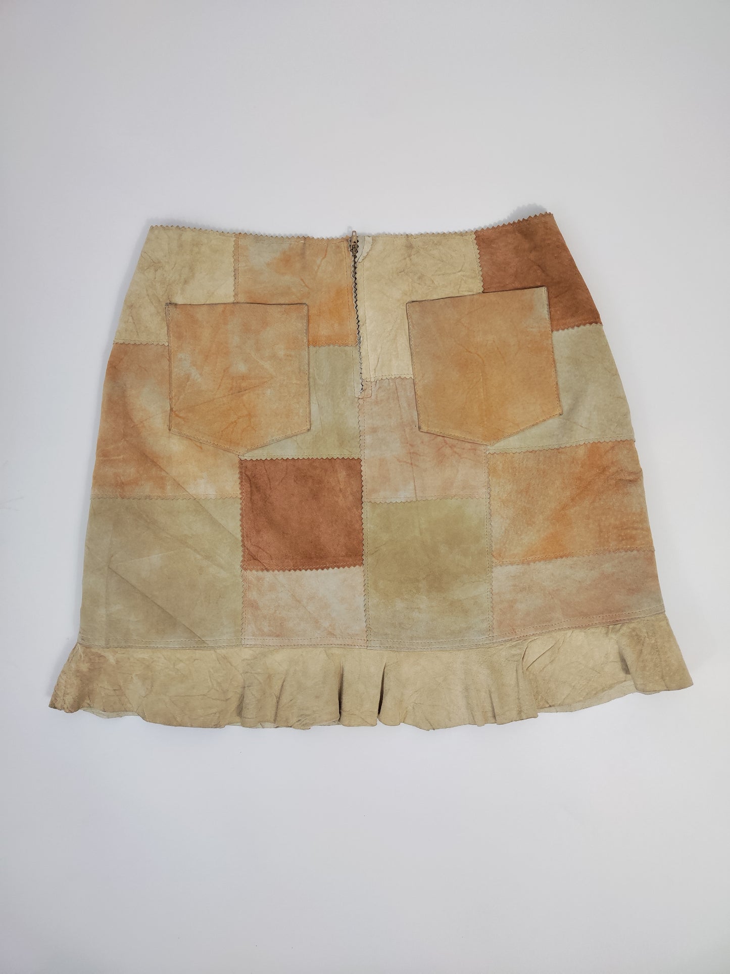 Y2K Suede Embroidered Skirt