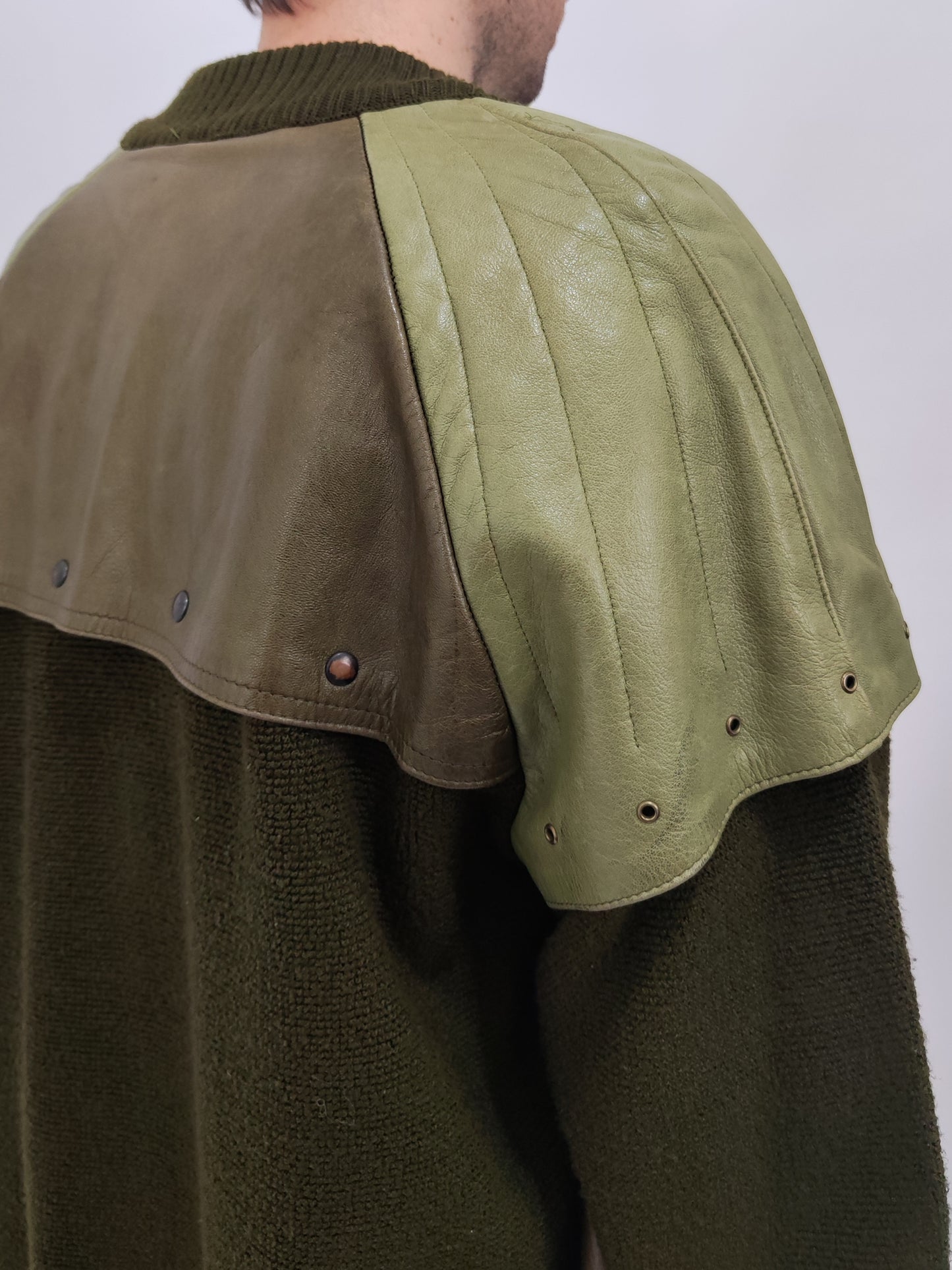 '80s Leather & Wool Jacket