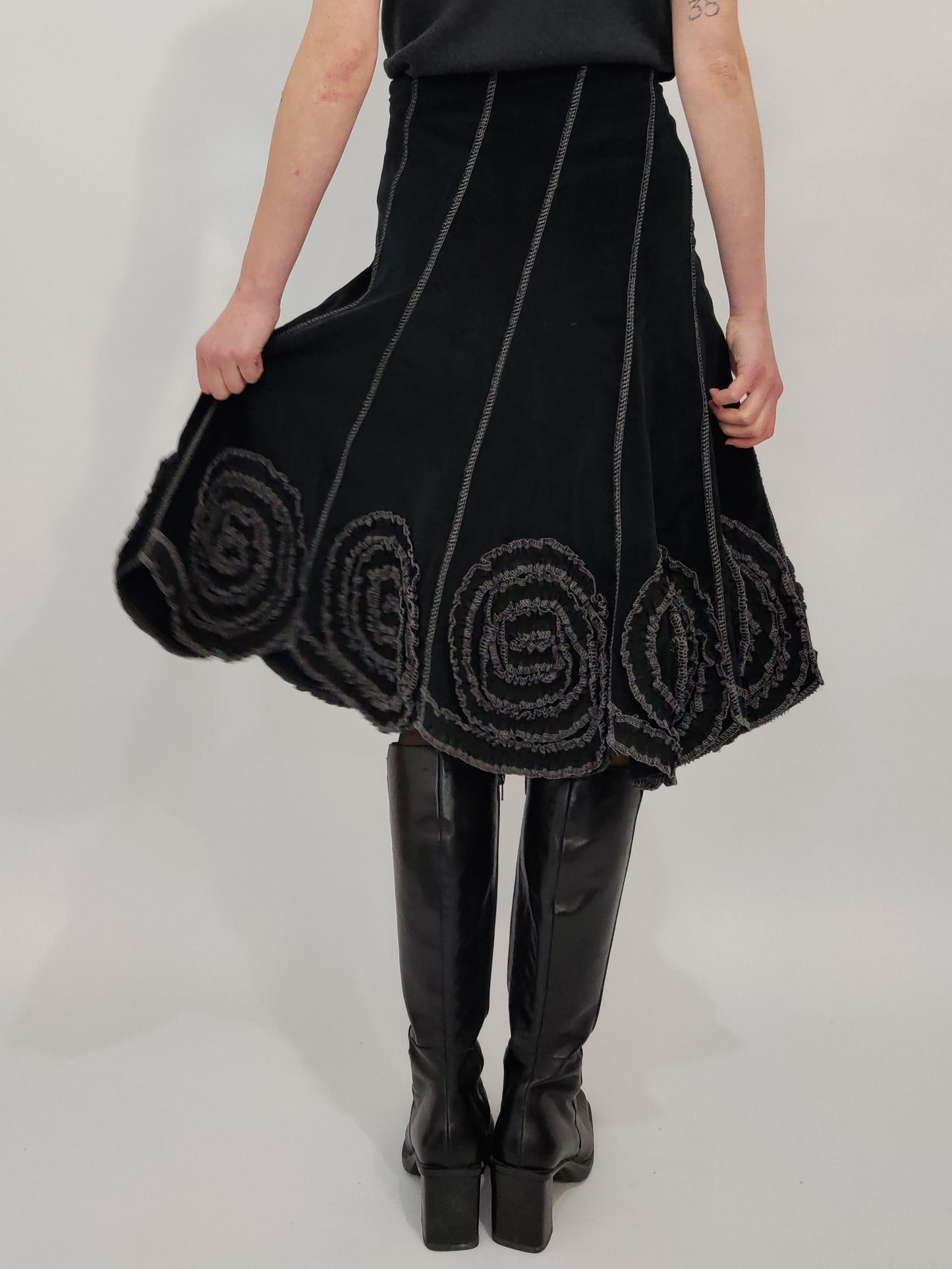 Y2K Velour Midi Skirt