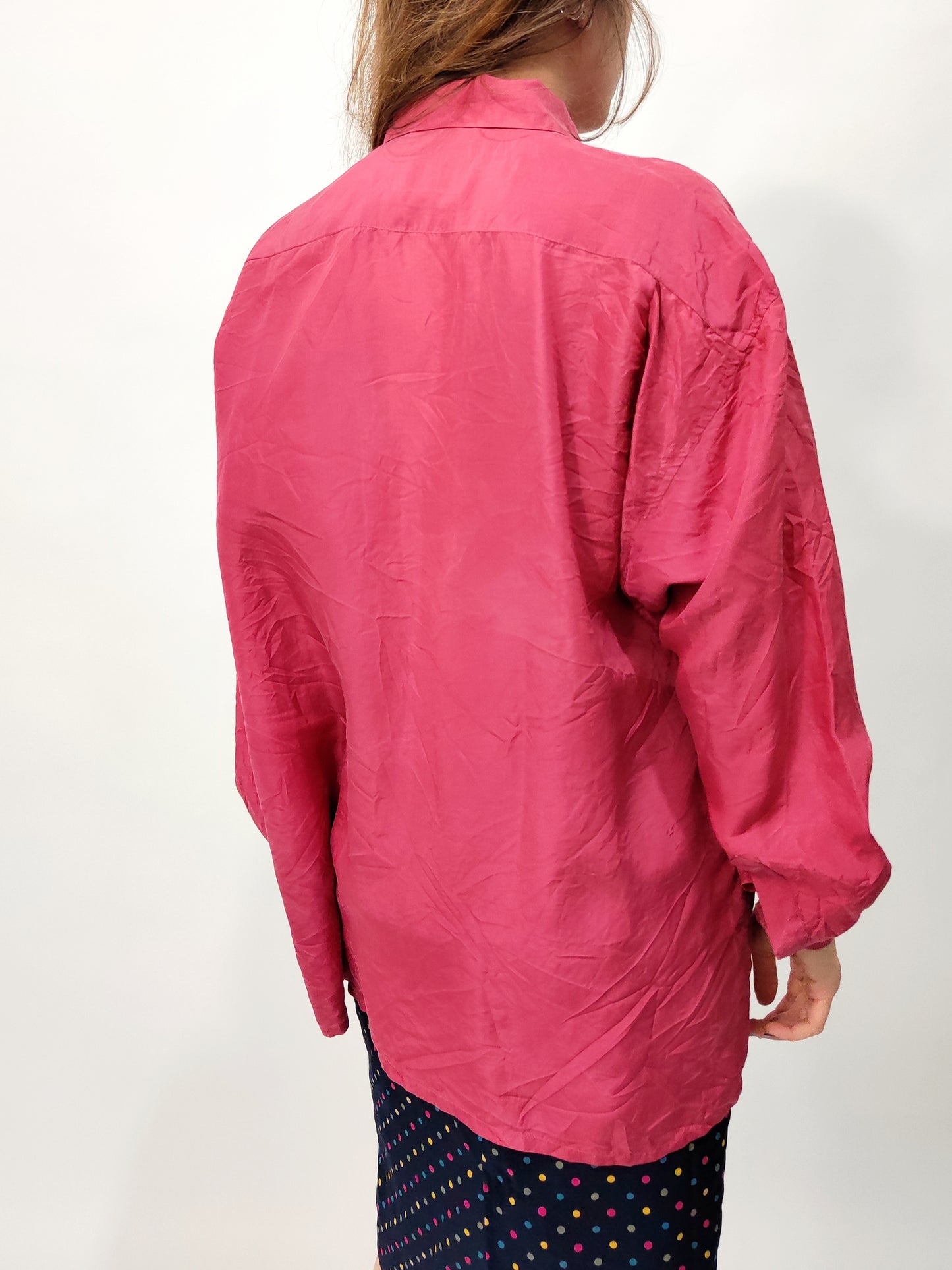 Vintage Coral Silk Shirt