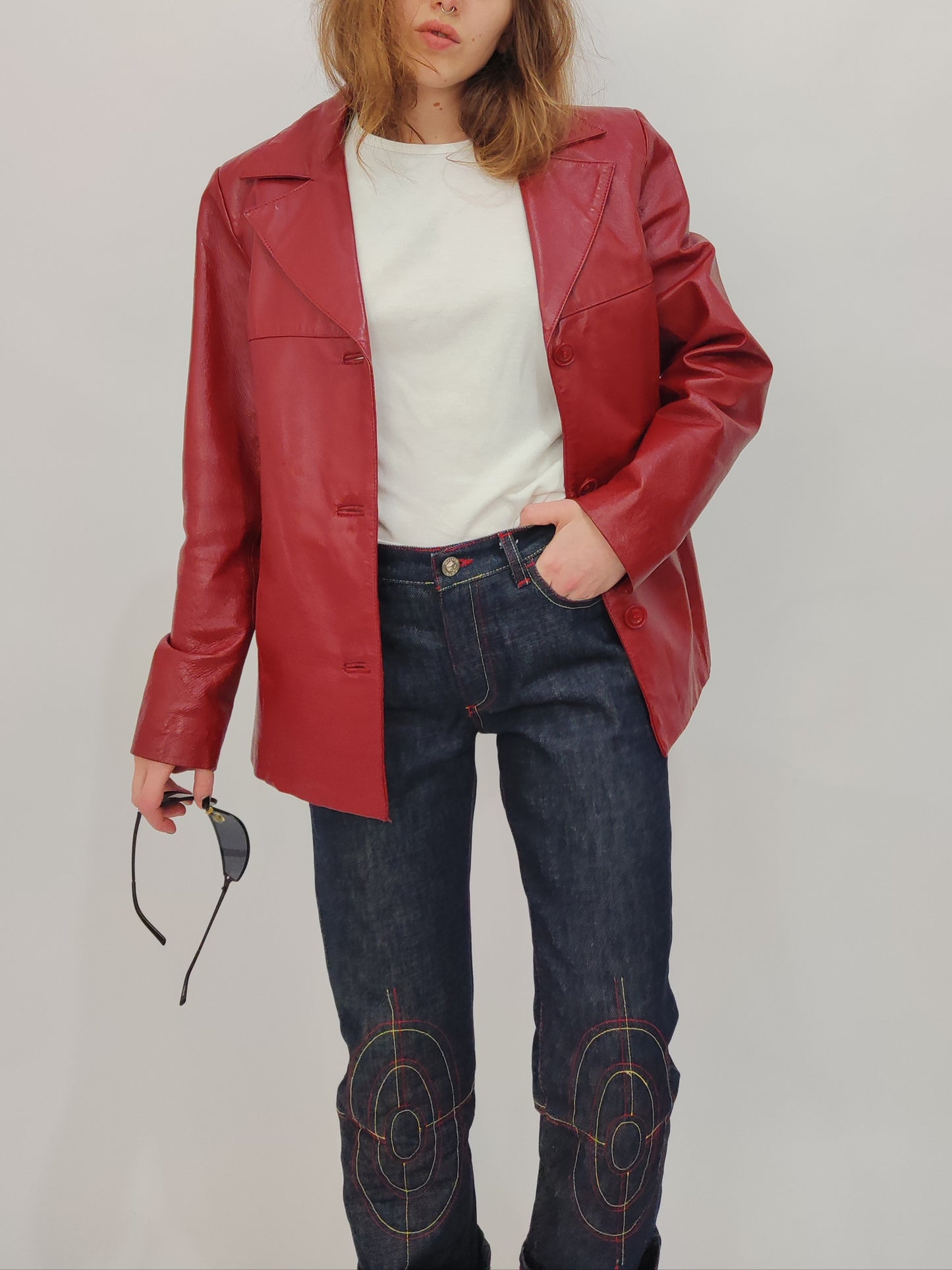 '90s Red Leather Jacket