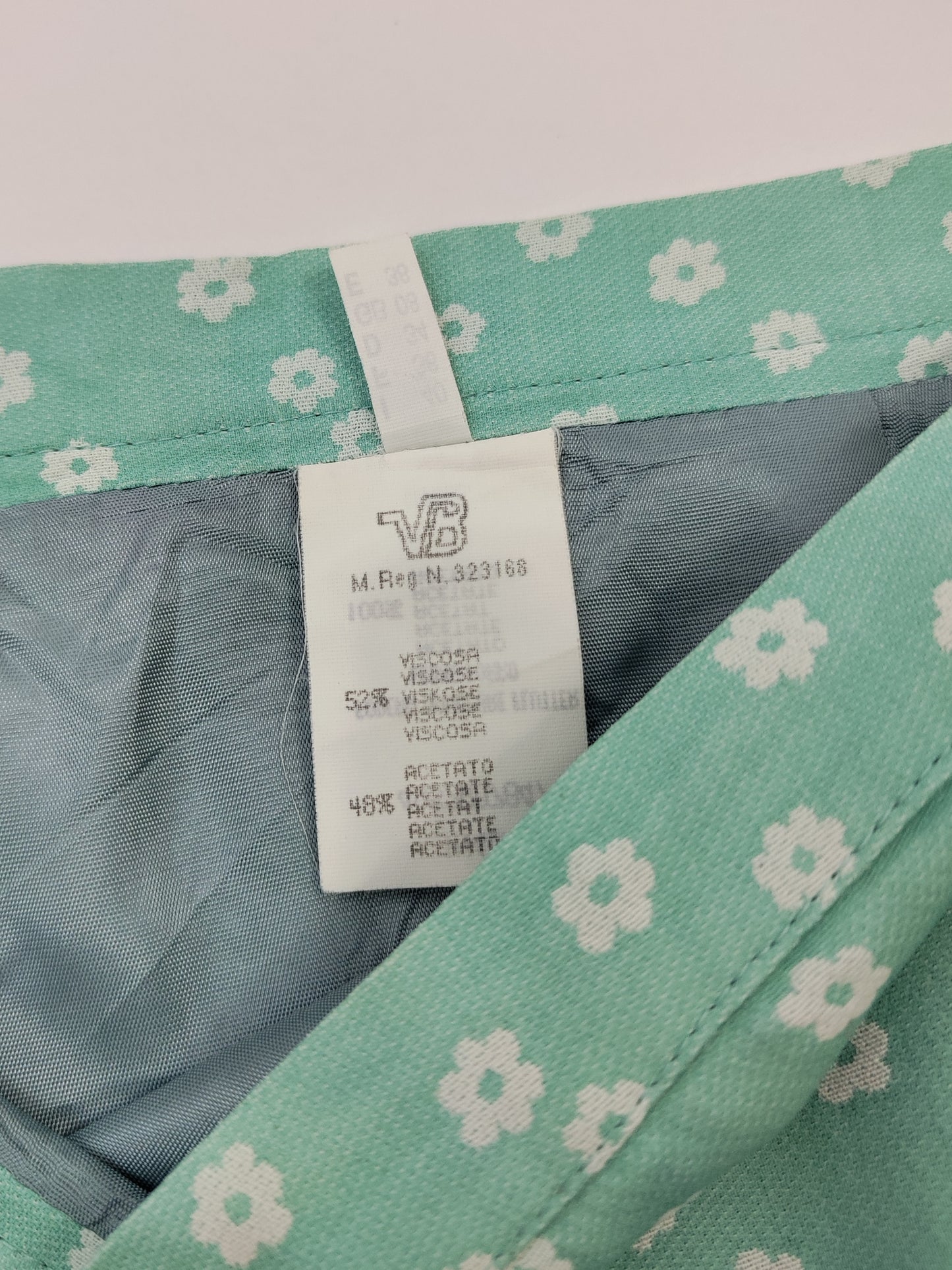 Vintage Mint Floral Skirt