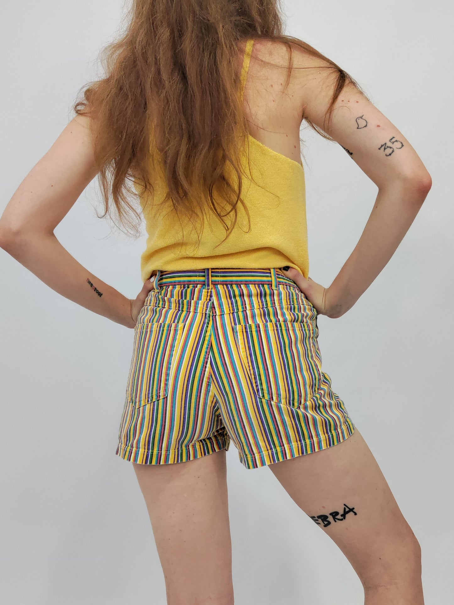 '90s Striped Hot Pants
